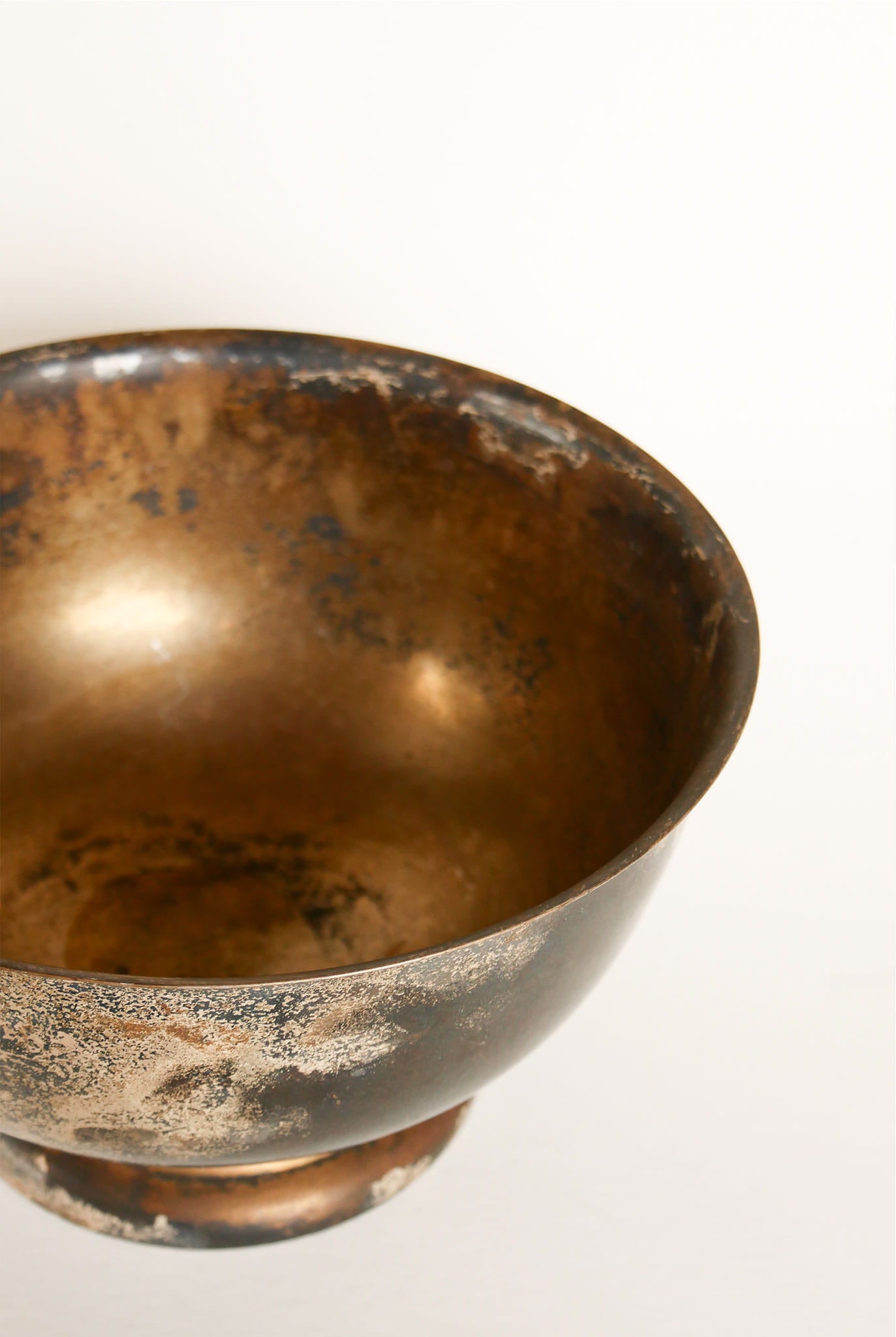 Vintage Sheridan Silver Co. Paul Revere Pedestal Bowl, Silver on Copper, Silver Copper Bowl, Vintage Heavy Patina Pedestal Bowl, Vintage Colonial BOwl, Vintage Colonial Decor
