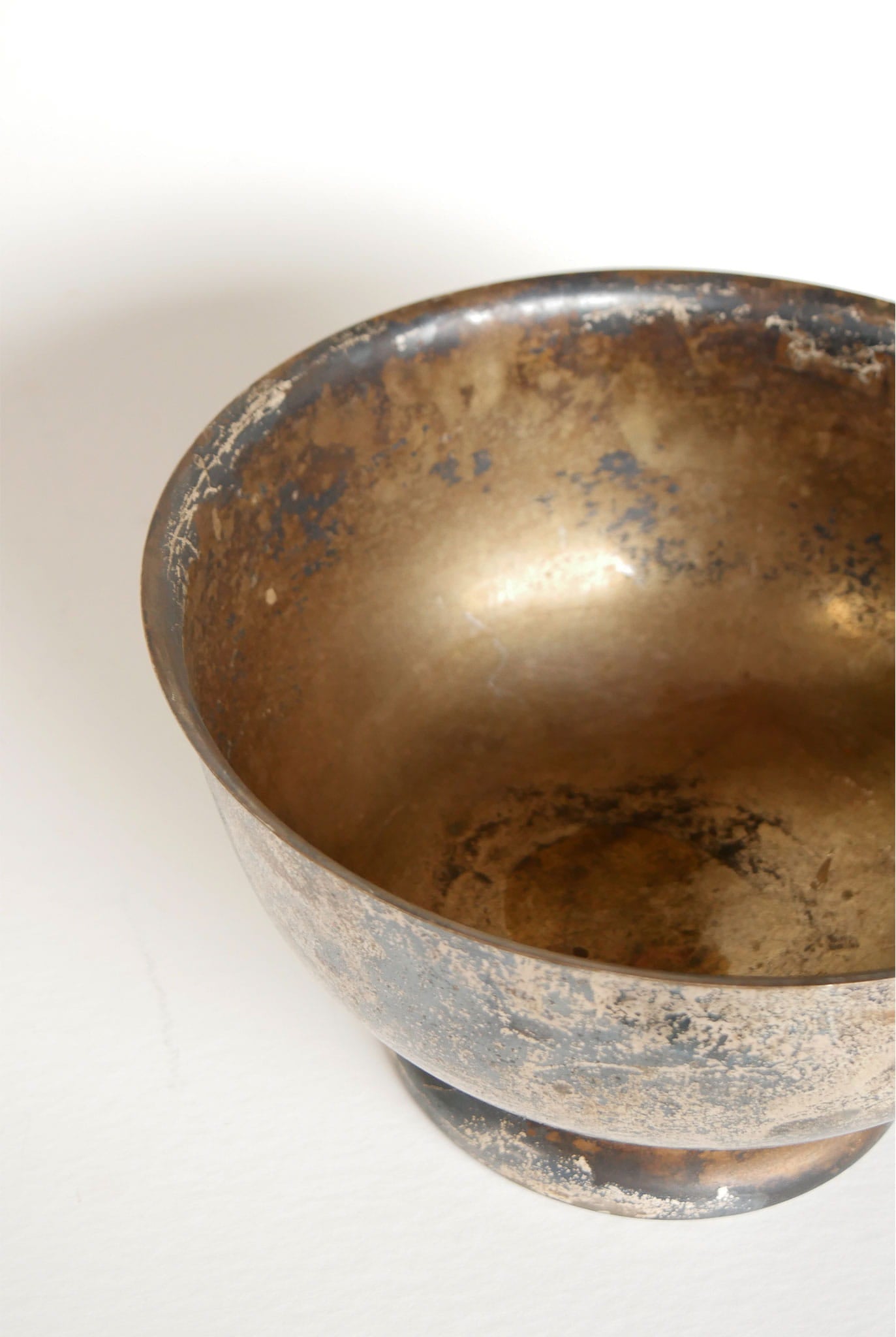 Vintage Sheridan Silver Co. Paul Revere Pedestal Bowl, Silver on Copper, Silver Copper Bowl, Vintage Heavy Patina Pedestal Bowl, Vintage Colonial BOwl, Vintage Colonial Decor