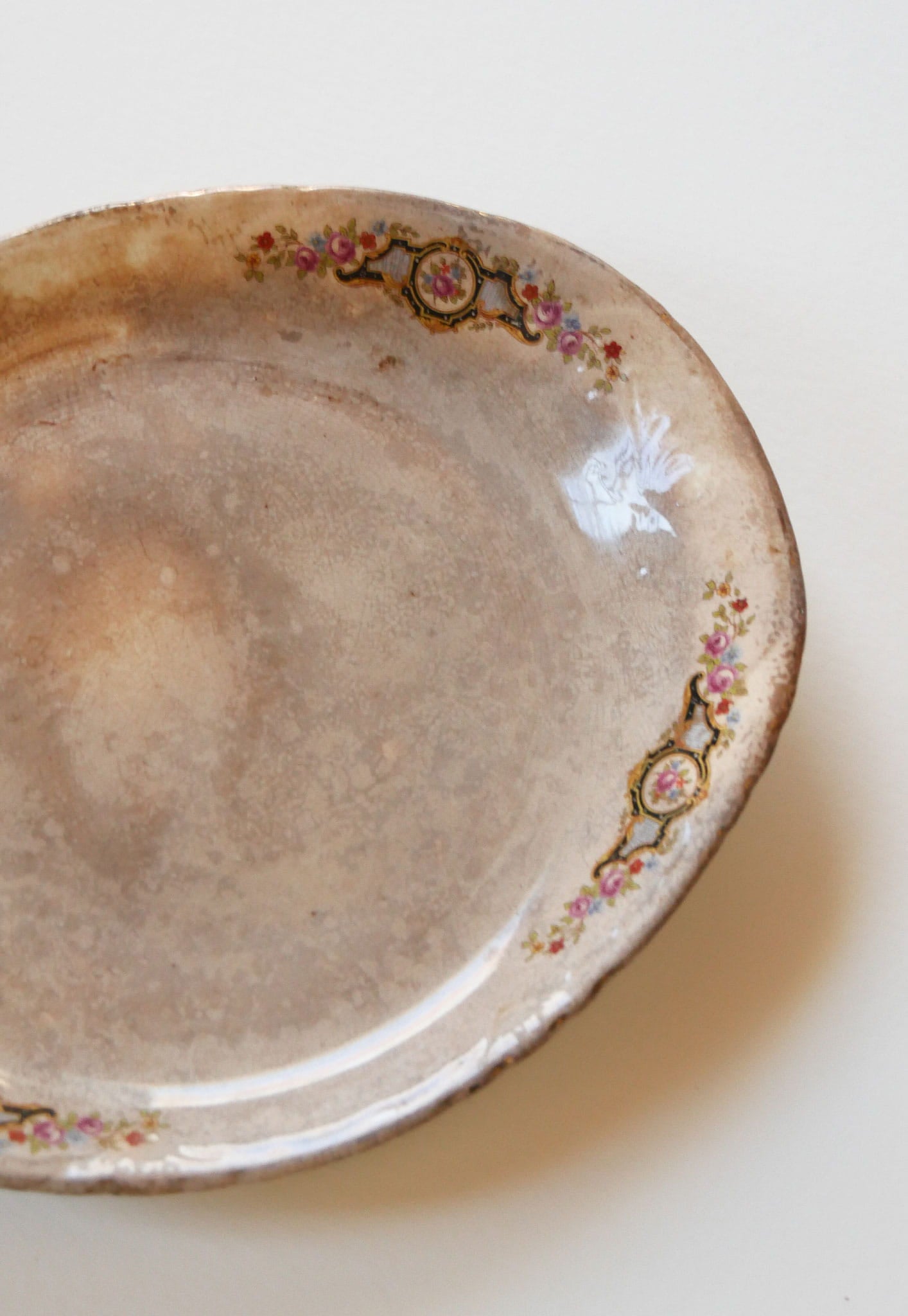 Antique Oval Platter with Floral Design, Antique Platter, Vintage Platter, Vintage Floral Platter, Antique Floral Platter, Antique Crazed Platter, Vintage Wall Decor, Antique Platter Wall Decor