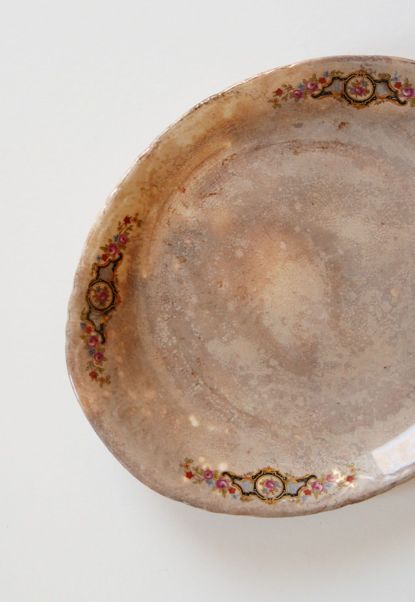 Antique Oval Platter with Floral Design, Antique Platter, Vintage Platter, Vintage Floral Platter, Antique Floral Platter, Antique Crazed Platter, Vintage Wall Decor, Antique Platter Wall Decor