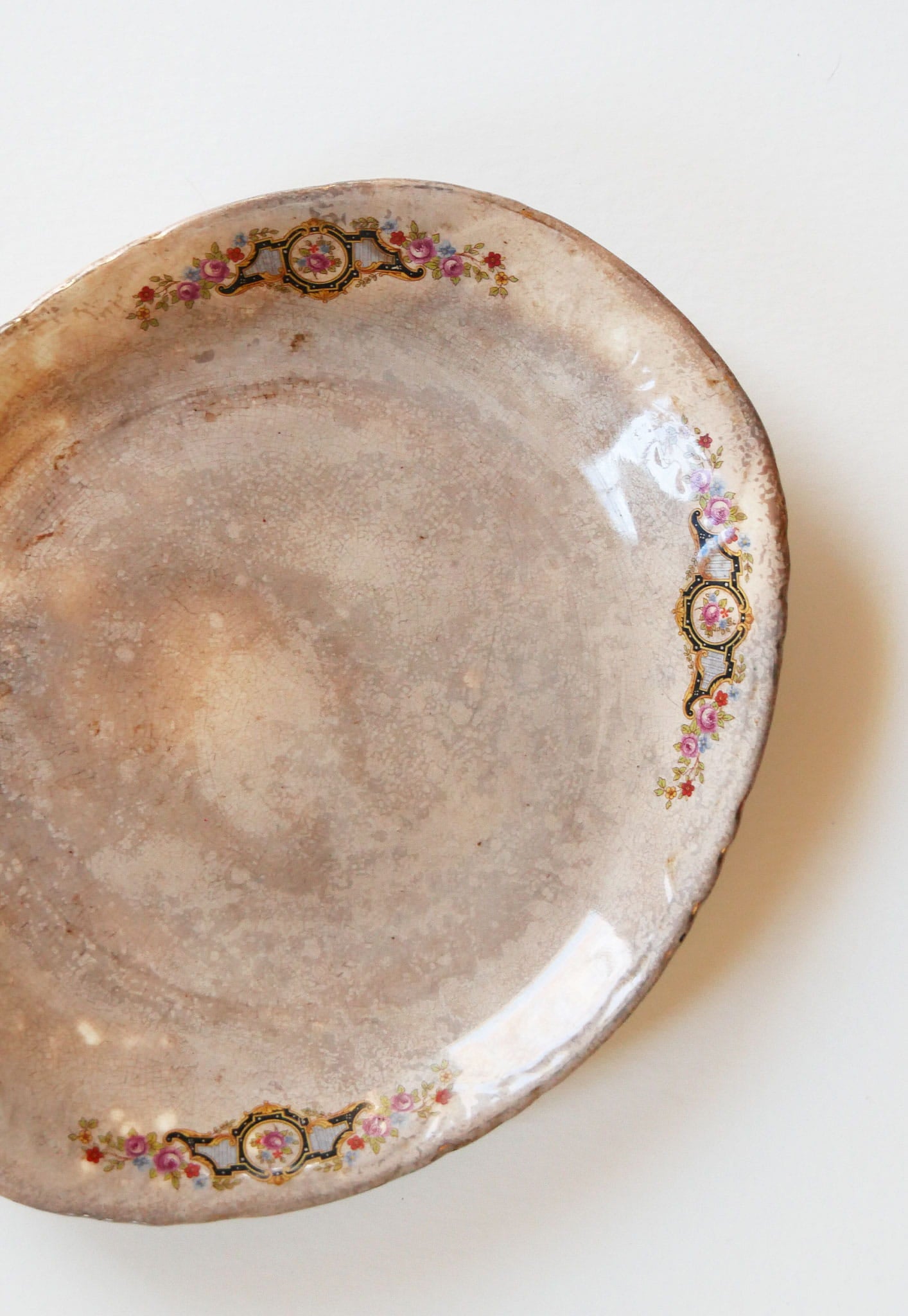 Antique Oval Platter with Floral Design, Antique Platter, Vintage Platter, Vintage Floral Platter, Antique Floral Platter, Antique Crazed Platter, Vintage Wall Decor, Antique Platter Wall Decor