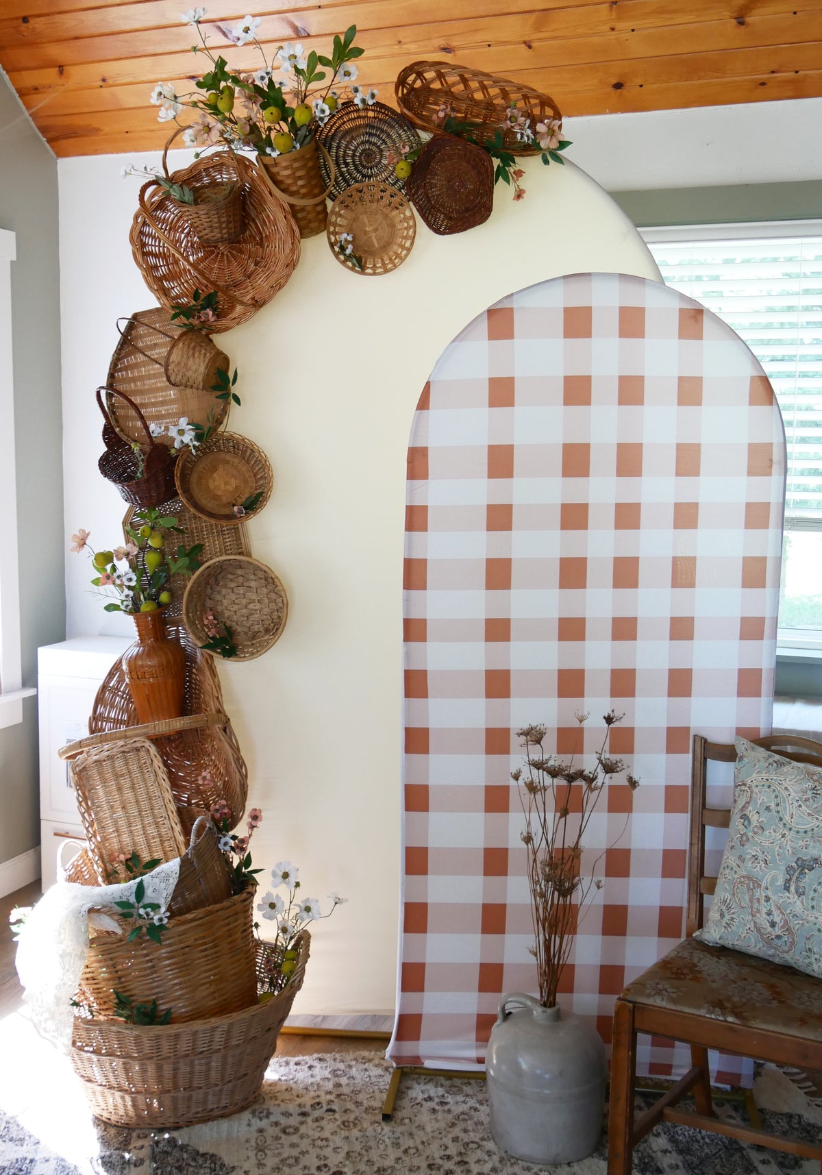 Basket Arch Rental, Vintage Party Rental Decor, Wicker Basket Arch, Fresh of the Market Arch Rental, Bridal Shower Basket Arch Rental, Wedding Basket Arch