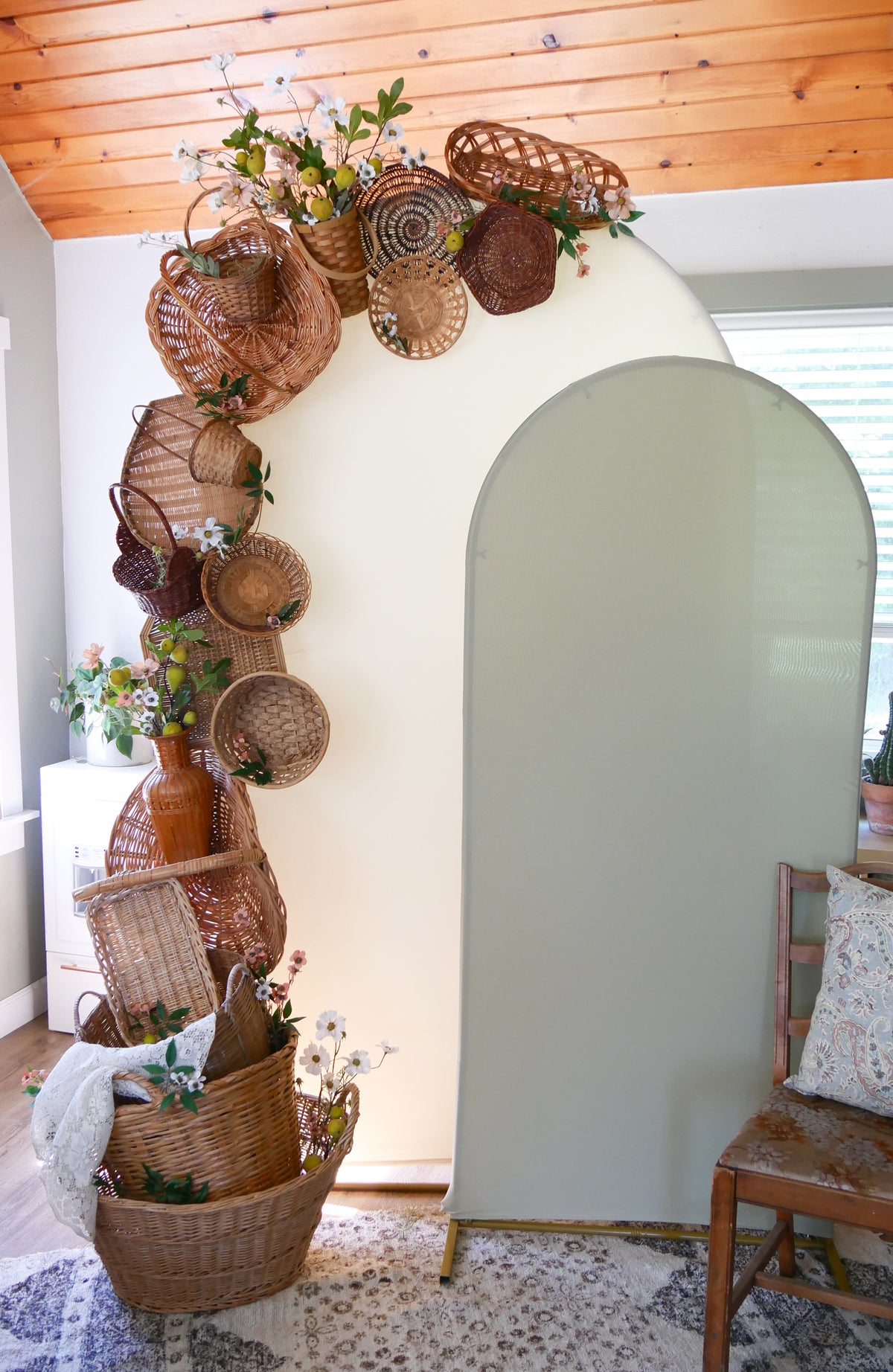 Basket Arch Rental, Vintage Party Rental Decor, Wicker Basket Arch, Fresh of the Market Arch Rental, Bridal Shower Basket Arch Rental, Wedding Basket Arch