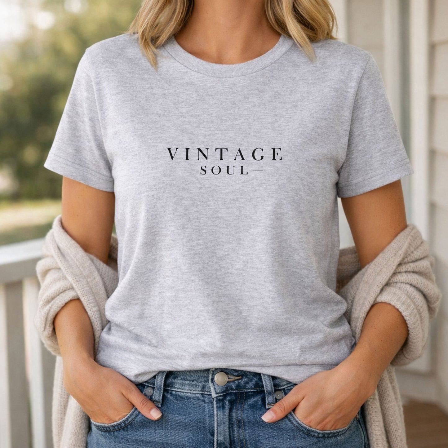 'Vintage Soul' Jersey Fit Tee, Ash