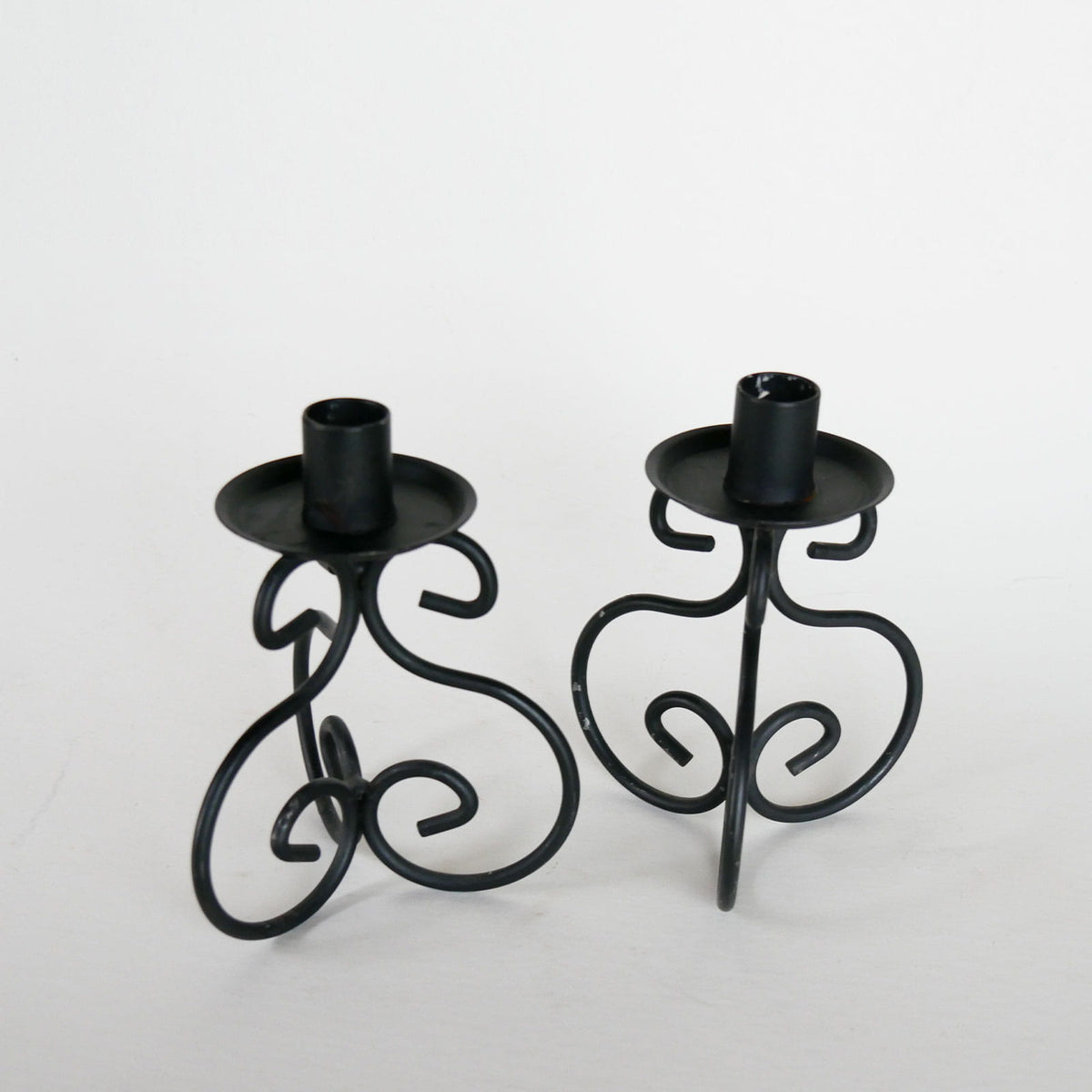 Black Metal Candlestick Holders, Vintage Metal Candle Holder, VIntage Metal Candlestick Decor, Vintage Ornate metal Candleholders
