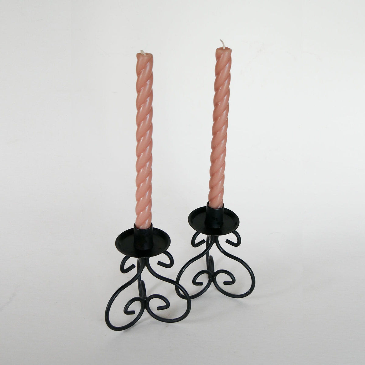 Black Metal Candlestick Holders, Vintage Metal Candle Holder, VIntage Metal Candlestick Decor, Vintage Ornate metal Candleholders
