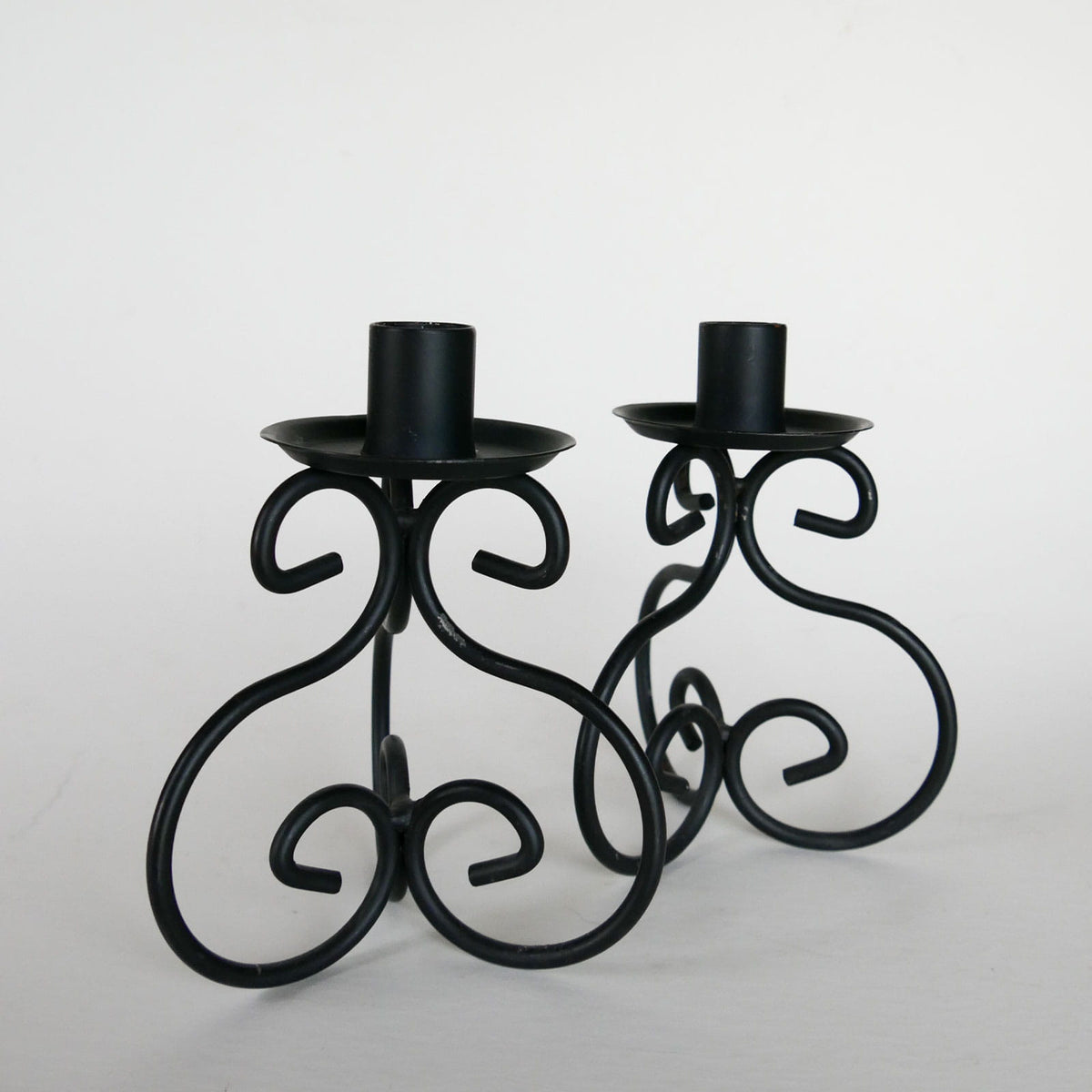 Black Metal Candlestick Holders, Vintage Metal Candle Holder, VIntage Metal Candlestick Decor, Vintage Ornate metal Candleholders