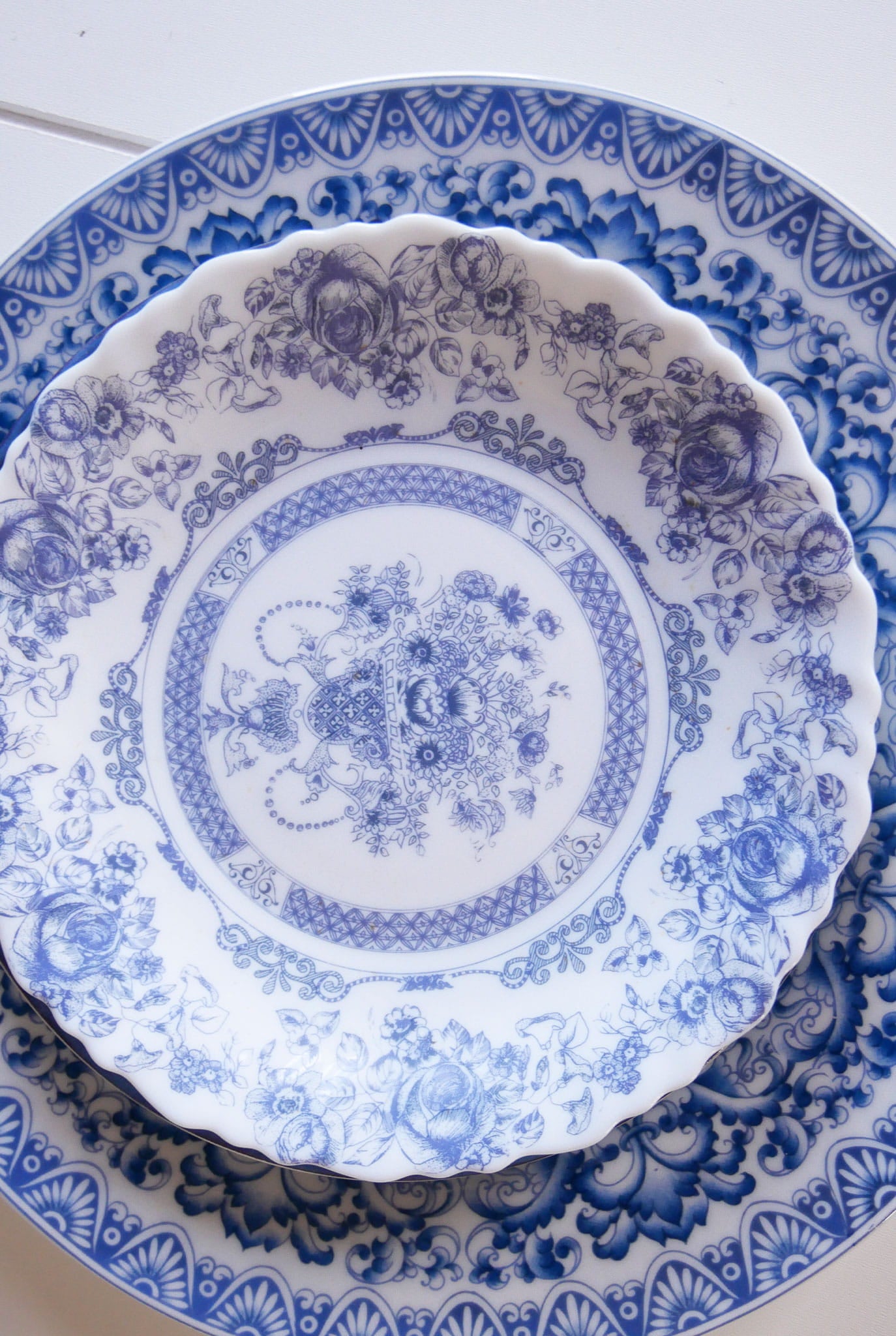 Vintage Blue and White Plate Gallery Wall Set, Blue and White Decorative Plate Wall, Vintage Plate Wall, Vintage Gallery Plate Wall