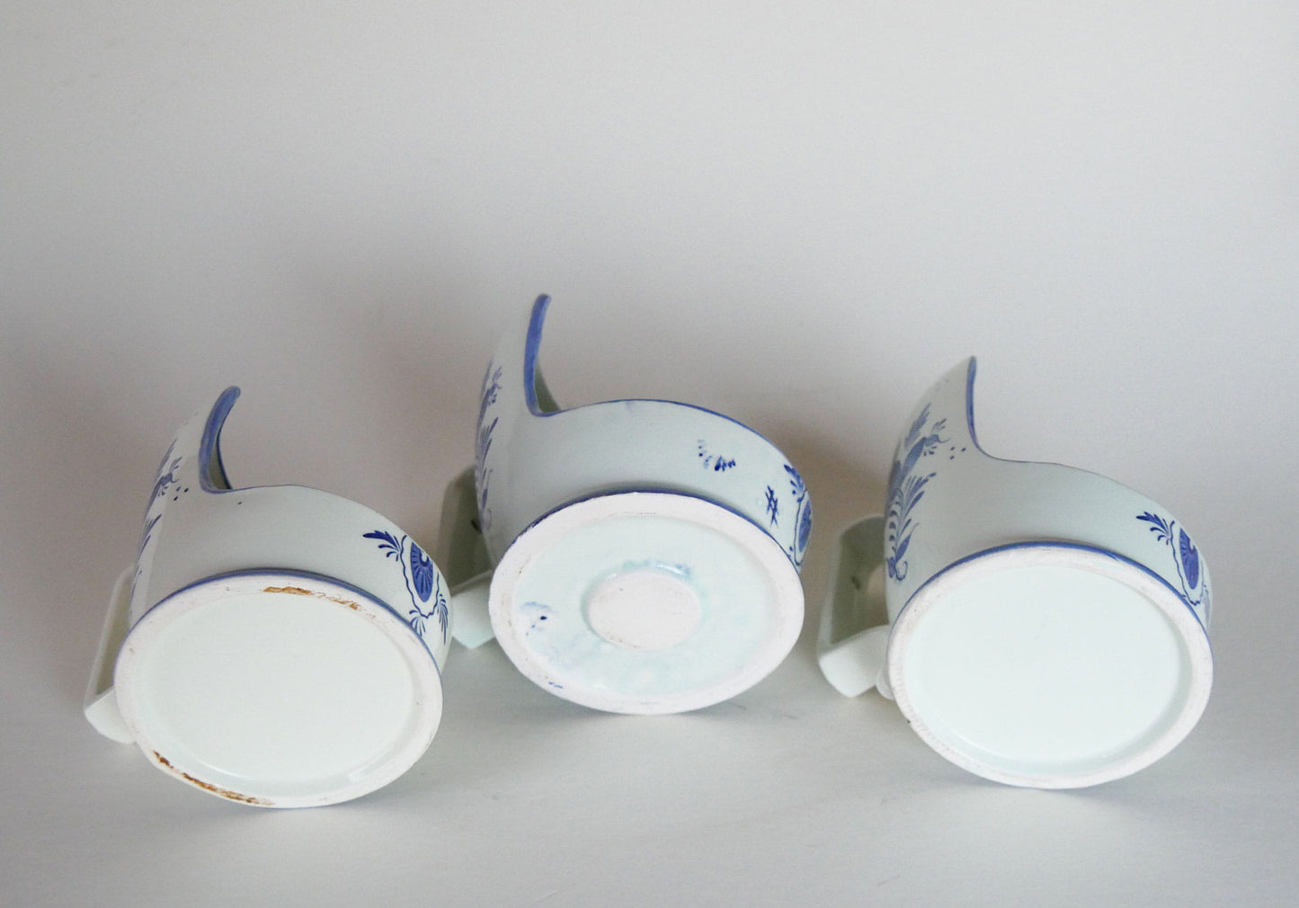 VIntage Blue and White Delft Candle Holder Collection, Folk Candleholders, Fold Candlesick Holder, Vintage Blue Chamber Candlesholders, Vintage Folk Decor, Delft Candle Holders, Vintage Home Decor, Vintage Cottage Decor