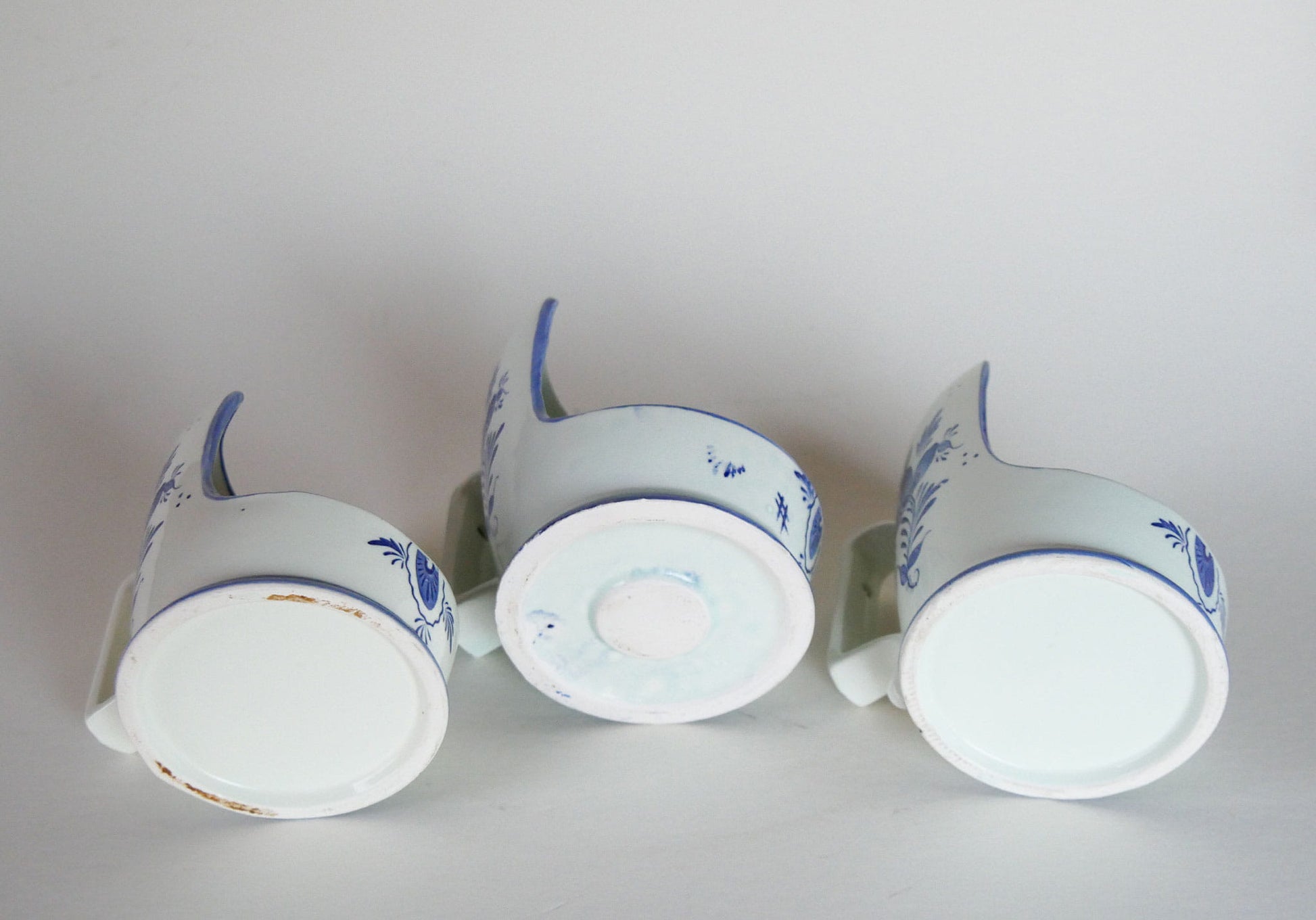 VIntage Blue and White Delft Candle Holder Collection, Folk Candleholders, Fold Candlesick Holder, Vintage Blue Chamber Candlesholders, Vintage Folk Decor, Delft Candle Holders, Vintage Home Decor, Vintage Cottage Decor