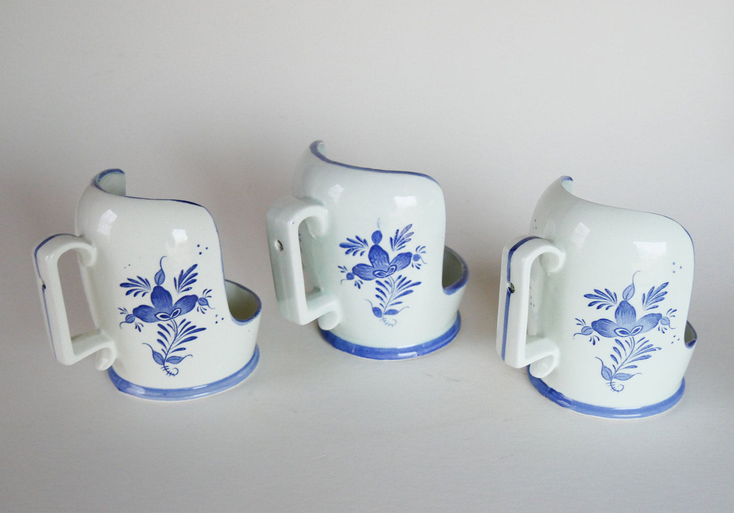 VIntage Blue and White Delft Candle Holder Collection, Folk Candleholders, Fold Candlesick Holder, Vintage Blue Chamber Candlesholders, Vintage Folk Decor, Delft Candle Holders, Vintage Home Decor, Vintage Cottage Decor