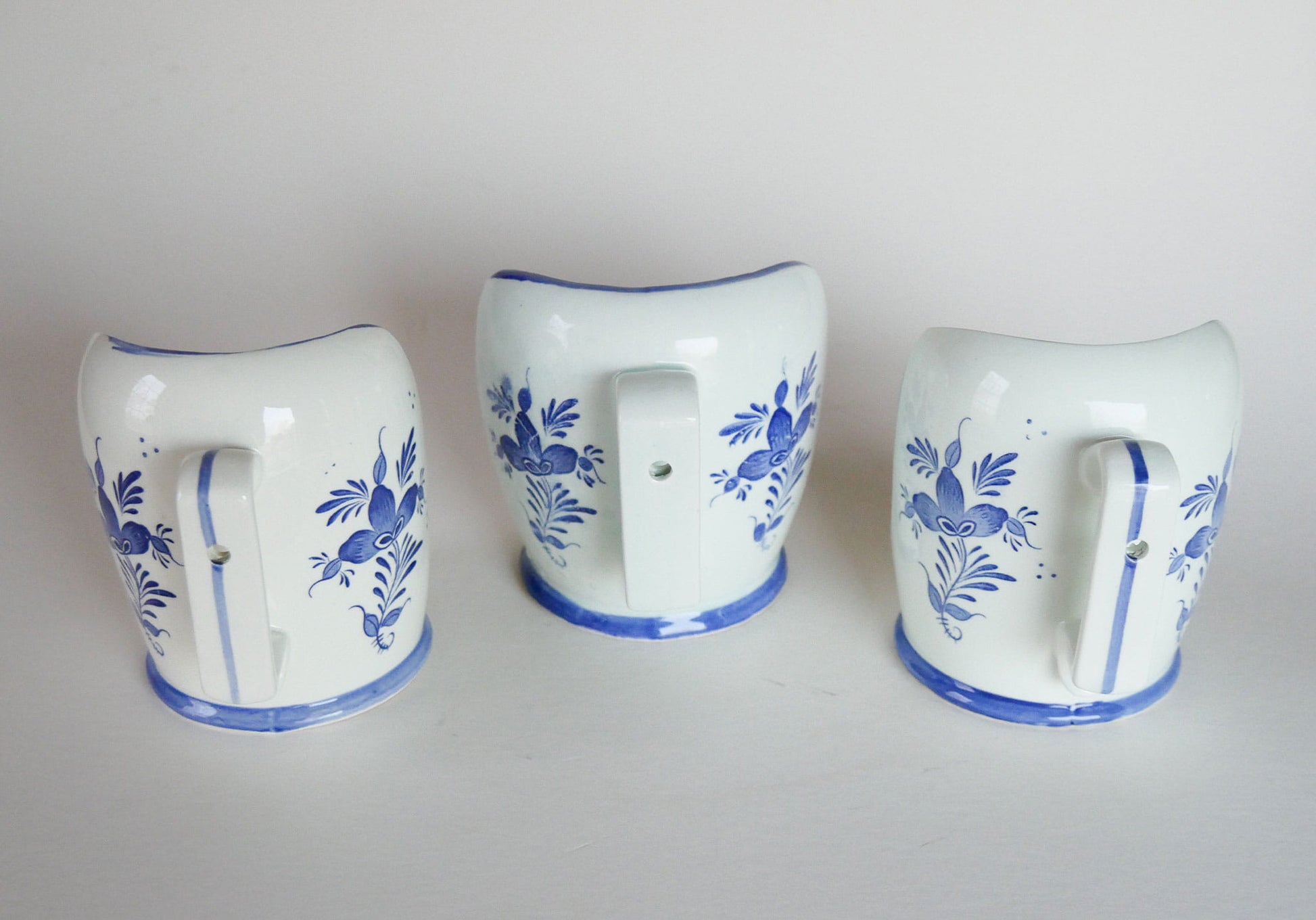 VIntage Blue and White Delft Candle Holder Collection, Folk Candleholders, Fold Candlesick Holder, Vintage Blue Chamber Candlesholders, Vintage Folk Decor, Delft Candle Holders, Vintage Home Decor, Vintage Cottage Decor