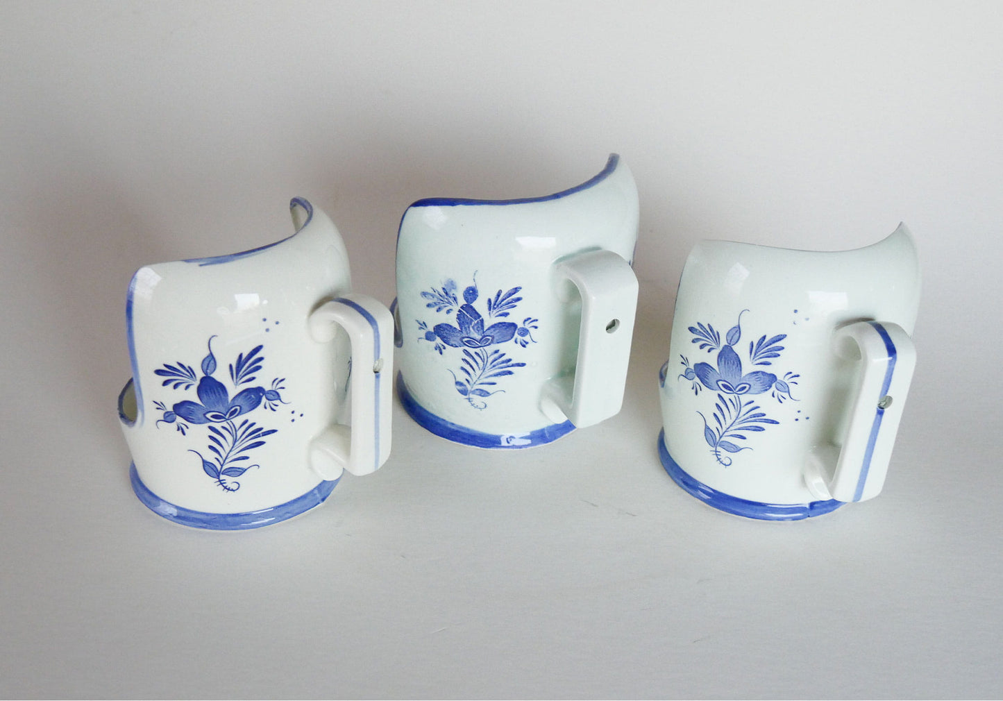 VIntage Blue and White Delft Candle Holder Collection, Folk Candleholders, Fold Candlesick Holder, Vintage Blue Chamber Candlesholders, Vintage Folk Decor, Delft Candle Holders, Vintage Home Decor, Vintage Cottage Decor