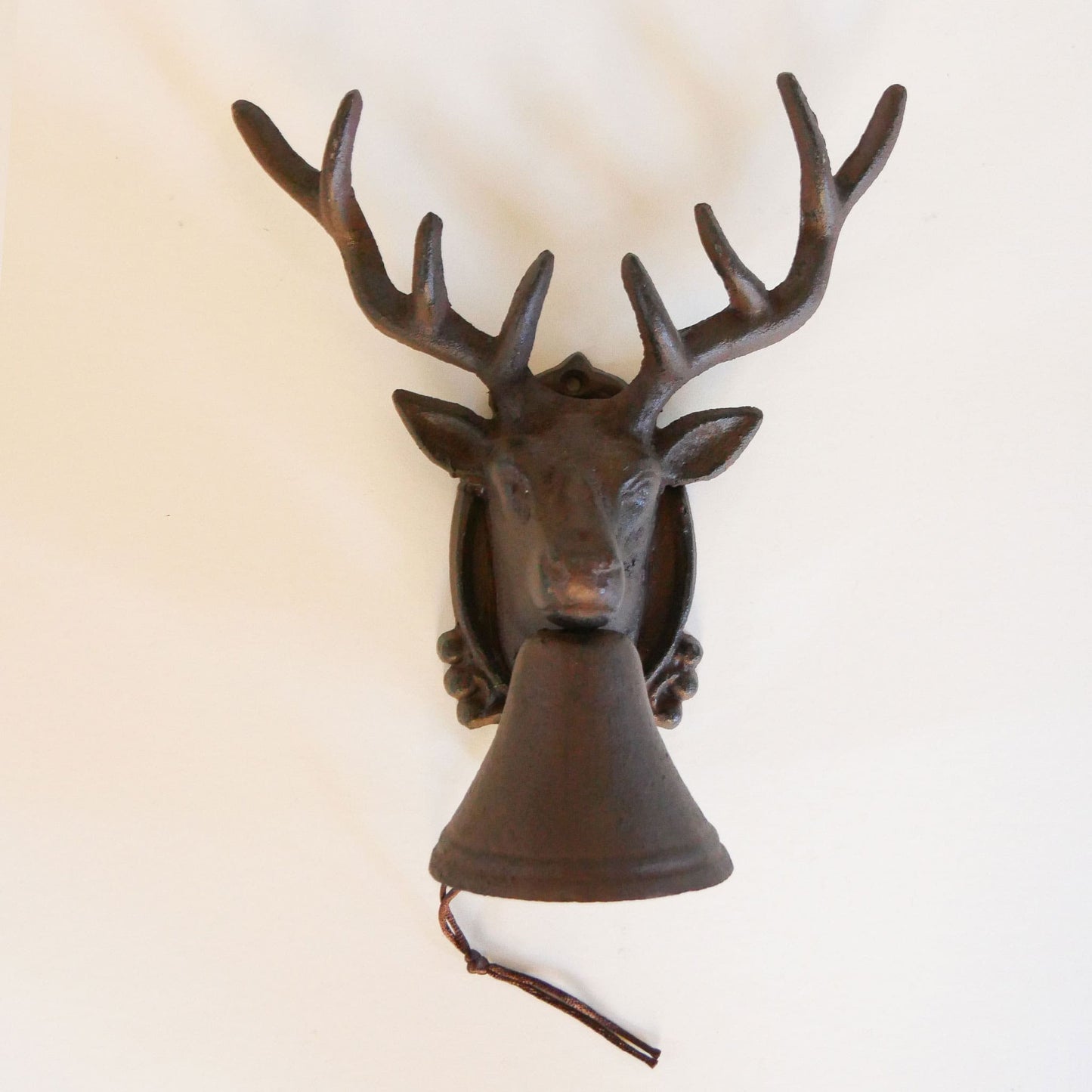 Cast Iron Deer Head Bell, Vintage Iron Buck Head Wall Decor