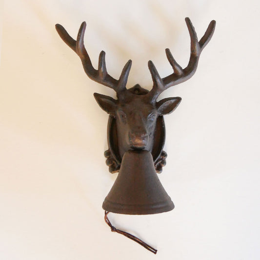 Cast Iron Deer Head Bell, Vintage Iron Buck Head Wall Decor