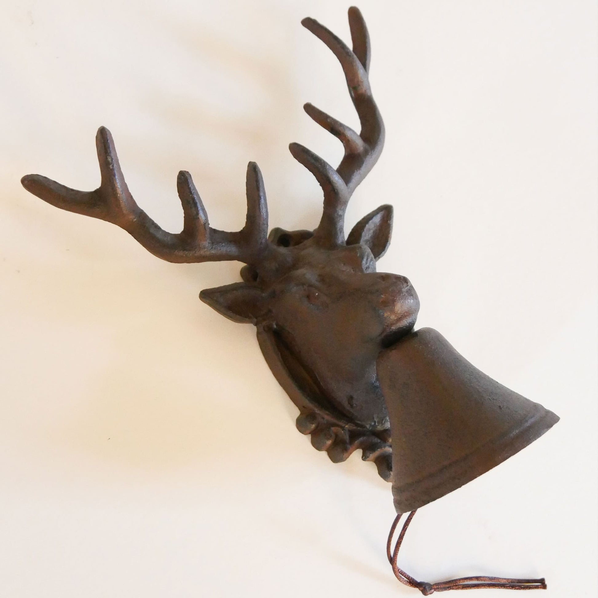 Cast Iron Deer Head Bell, Vintage Iron Buck Head Wall Decor