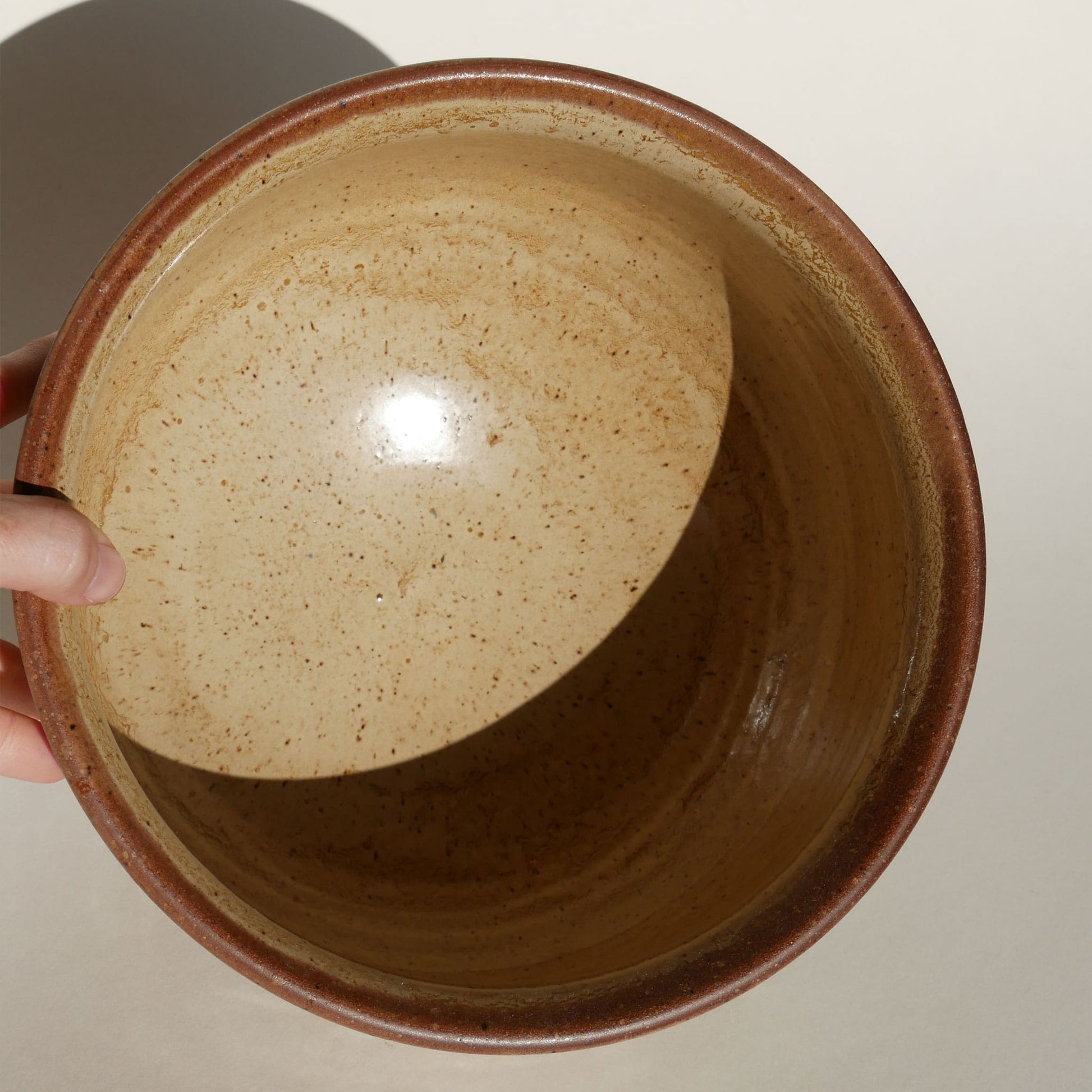 Vintage Brown and Blue Pottery Bowl Vintage Two Tone Brown Pottery Bowl