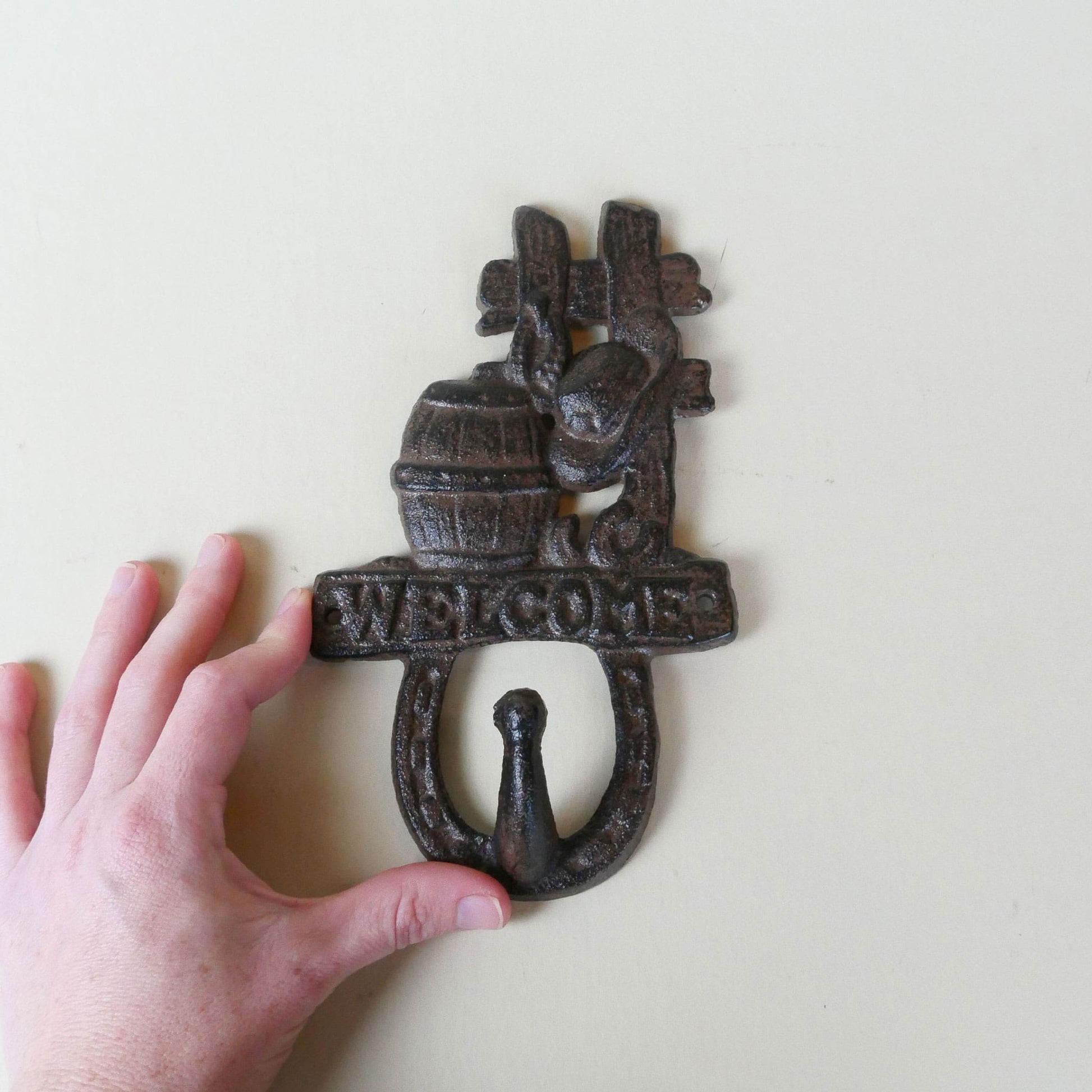 Cast Iron Western Wall Hook, Cowboy Welcome Wall Hook, Western Decor