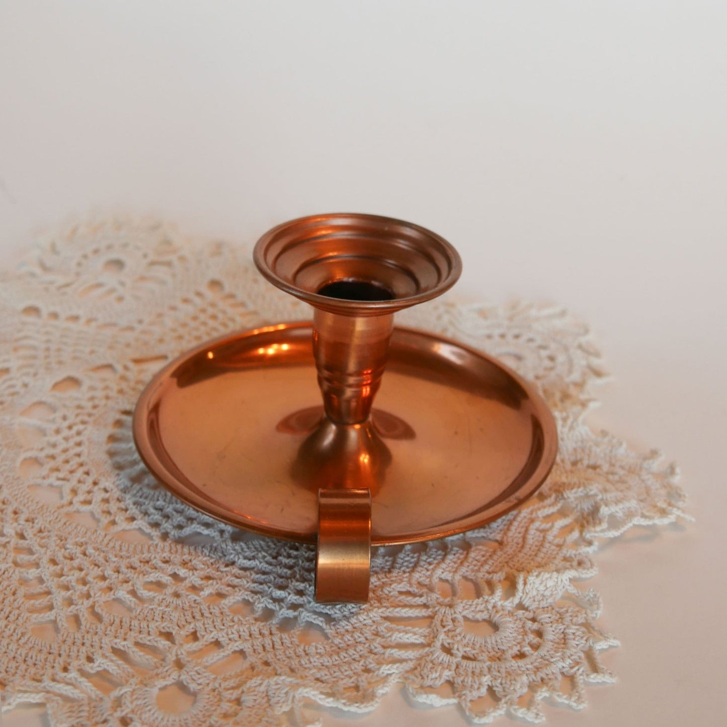 Vintage Copper Chamber Candlestick Holder, Vintage copper decor, vintage copper candlestick holder
