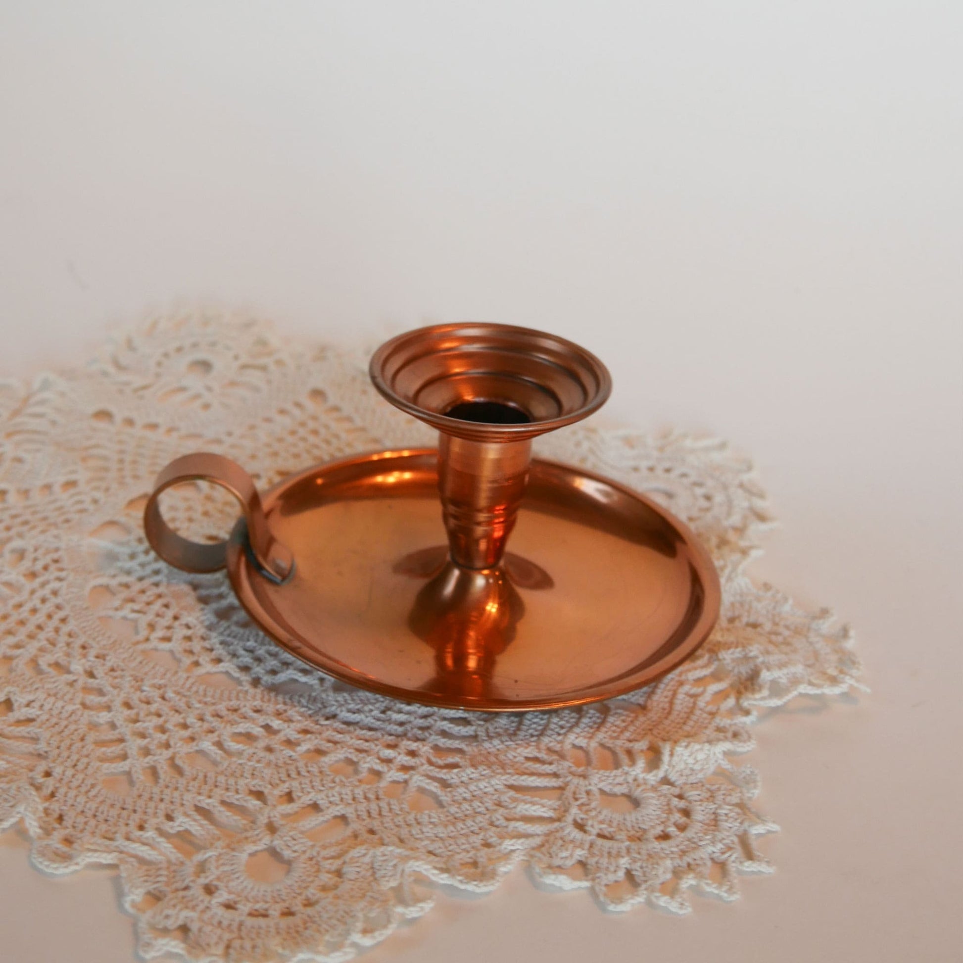 Vintage Copper Chamber Candlestick Holder, Vintage copper decor, vintage copper candlestick holder