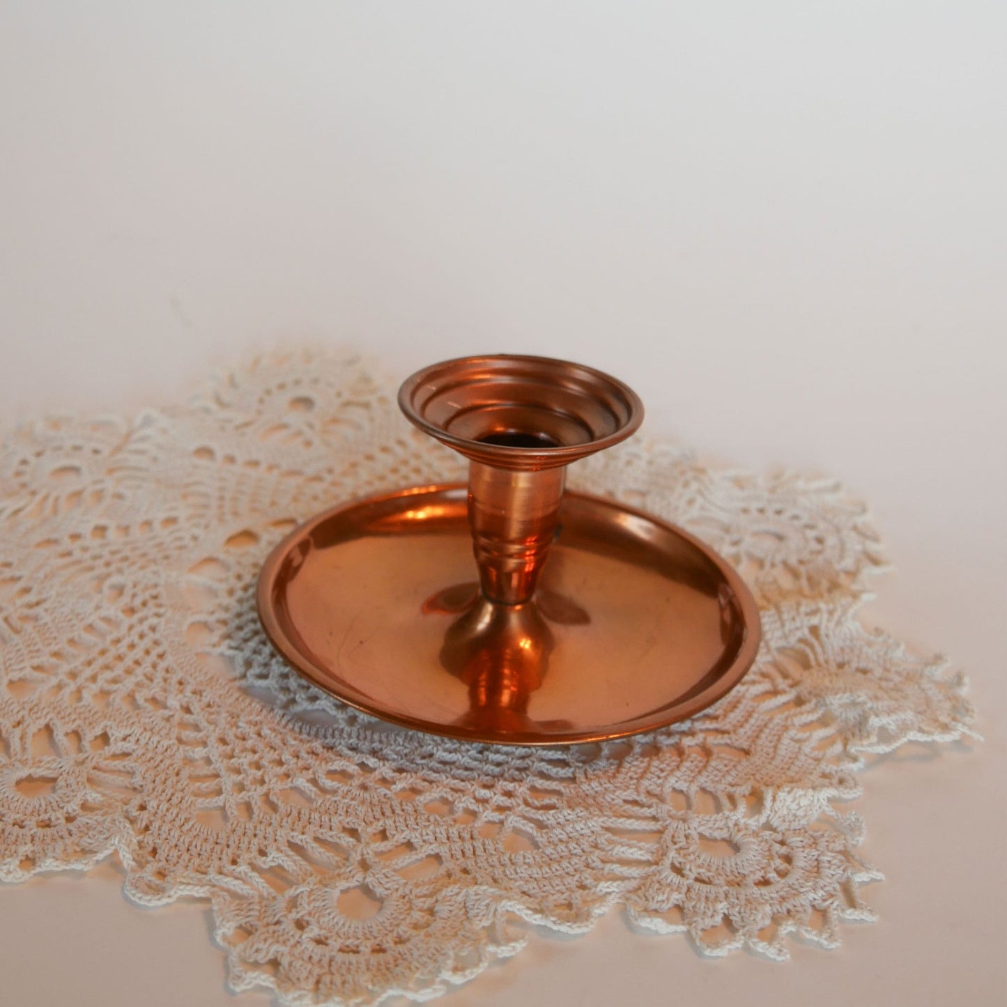 Vintage Copper Chamber Candlestick Holder, Vintage copper decor, vintage copper candlestick holder