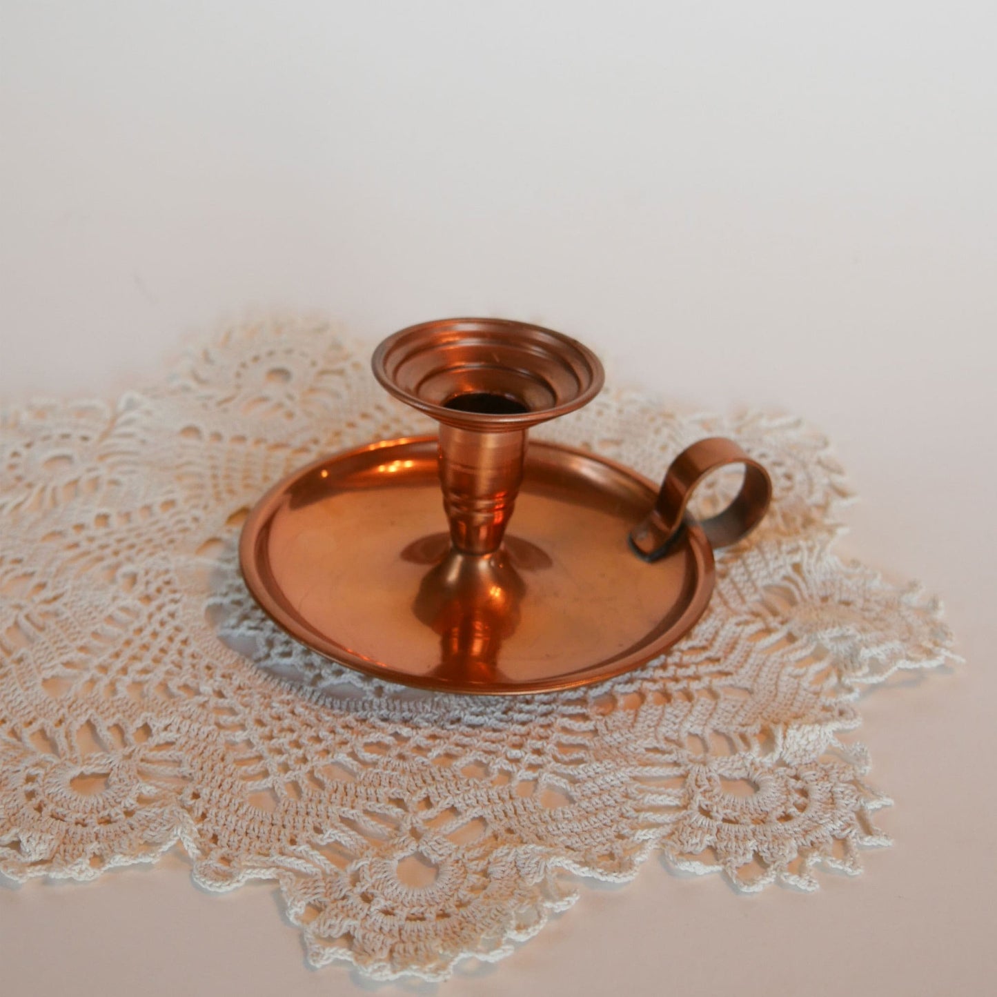 Vintage Copper Chamber Candlestick Holder, Vintage copper decor, vintage copper candlestick holder