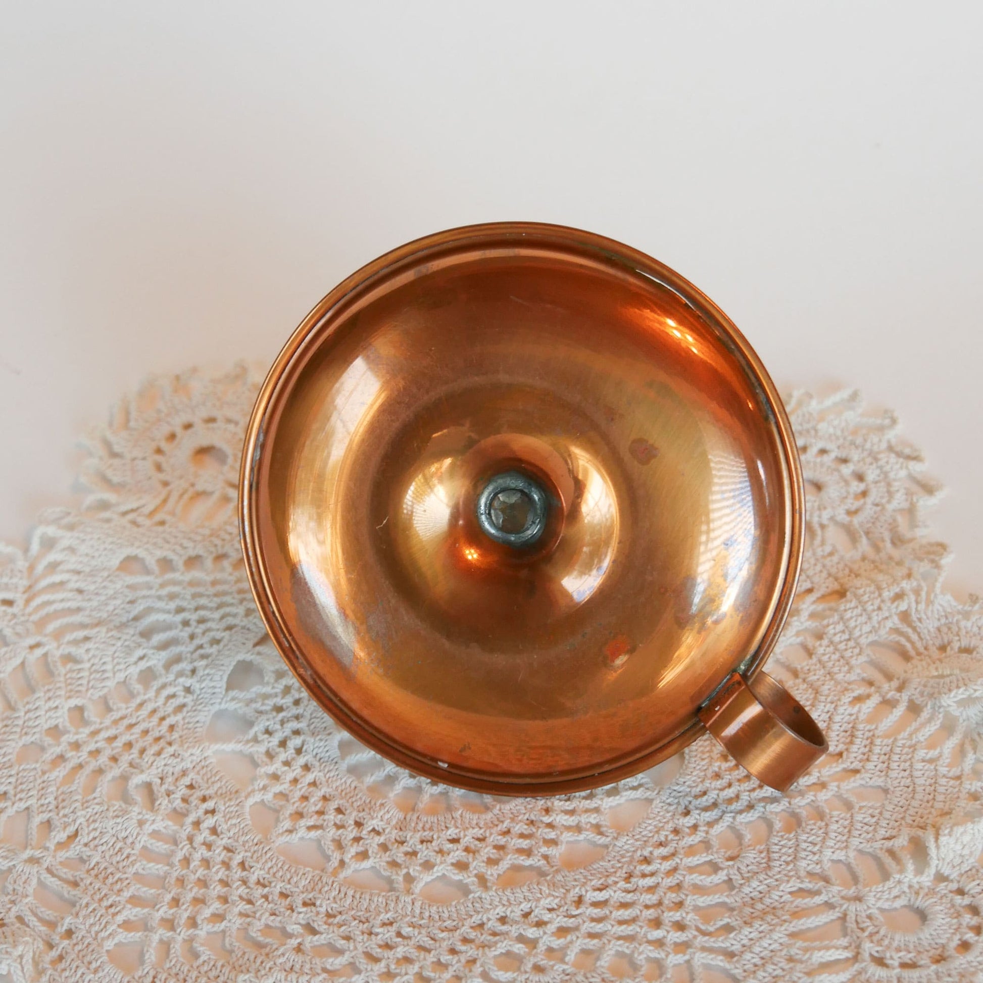Vintage Copper Chamber Candlestick Holder, Vintage copper decor, vintage copper candlestick holder