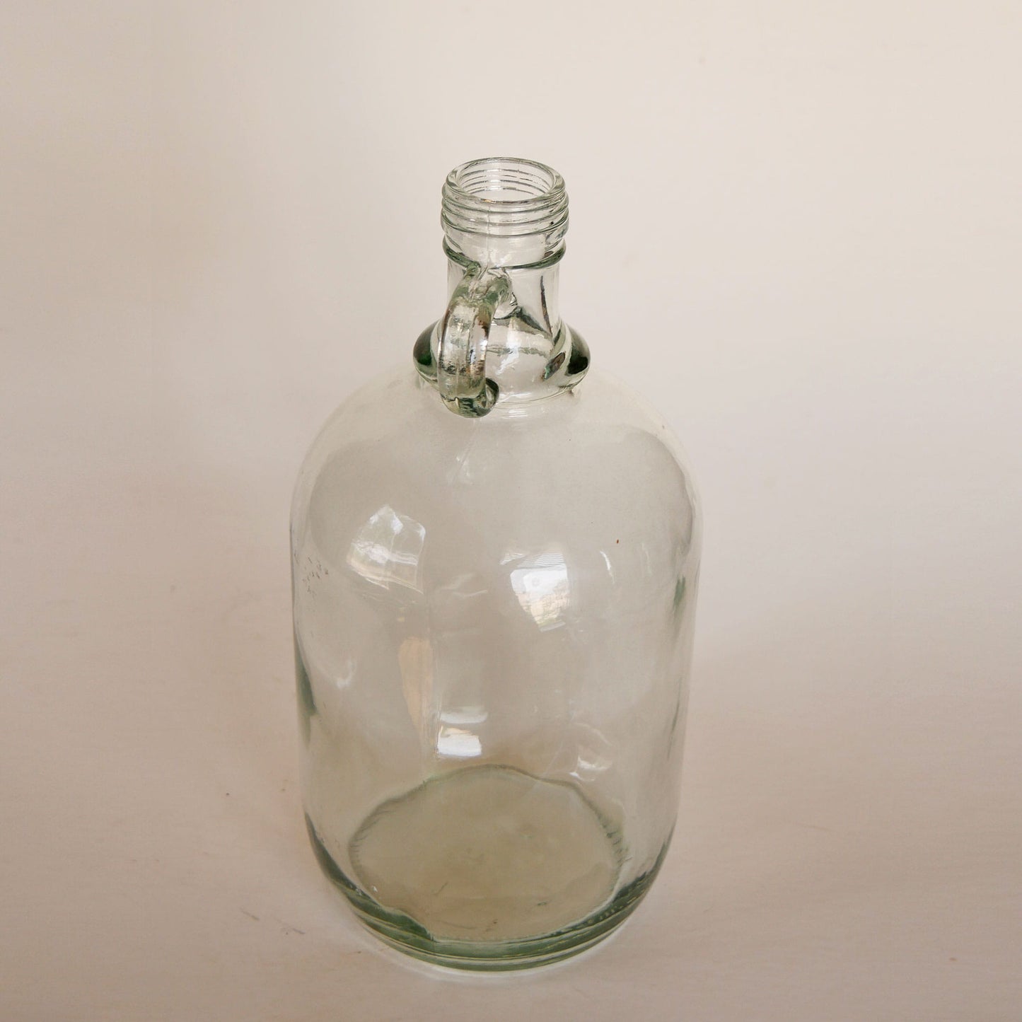 Clear Glass Jug with Handle, Nautical Clear Glass Vase, Vintage Glass Vase, Vintage Glass Jug Vase, Vintage Clear GLass Farmhouse Vase