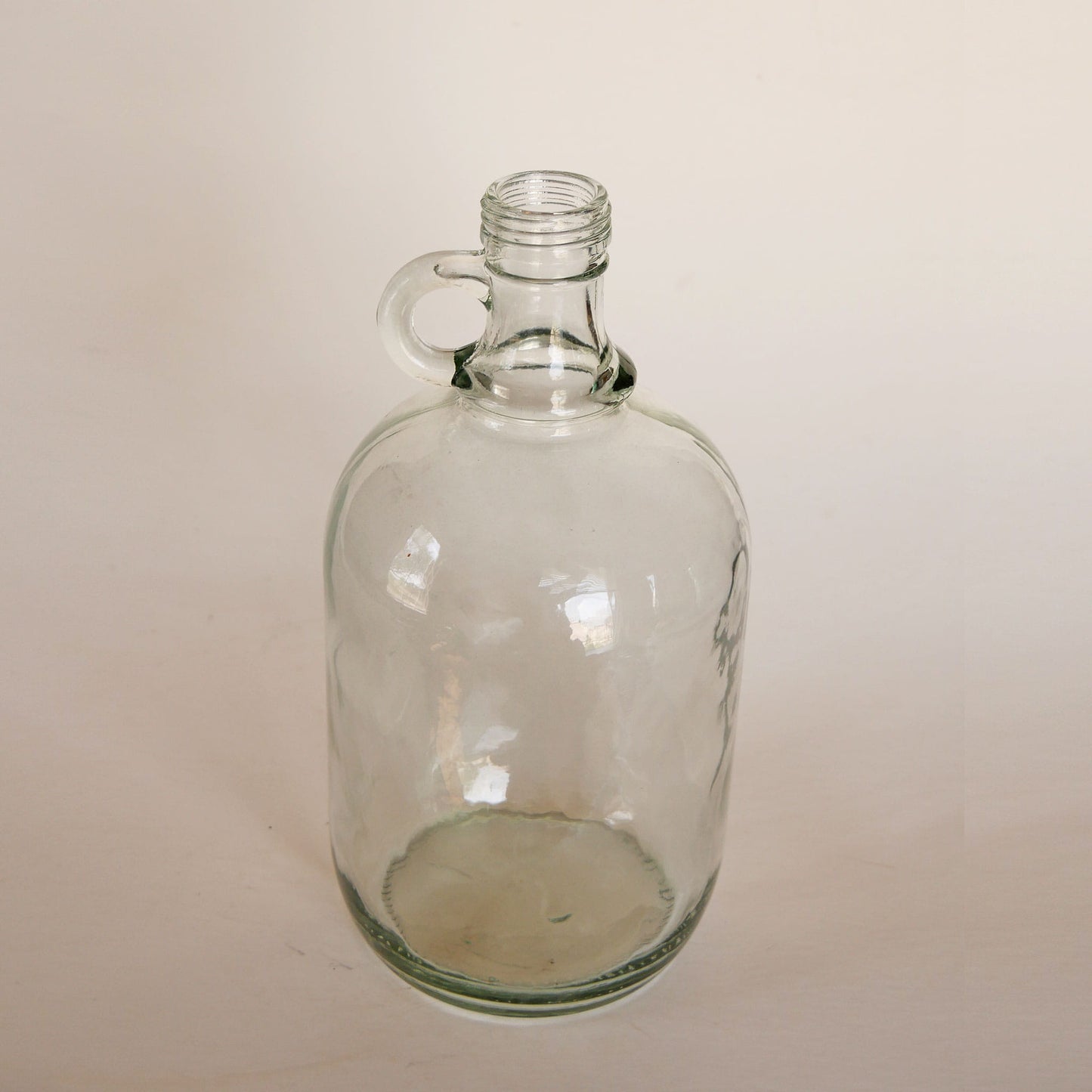 Clear Glass Jug with Handle, Nautical Clear Glass Vase, Vintage Glass Vase, Vintage Glass Jug Vase, Vintage Clear GLass Farmhouse Vase