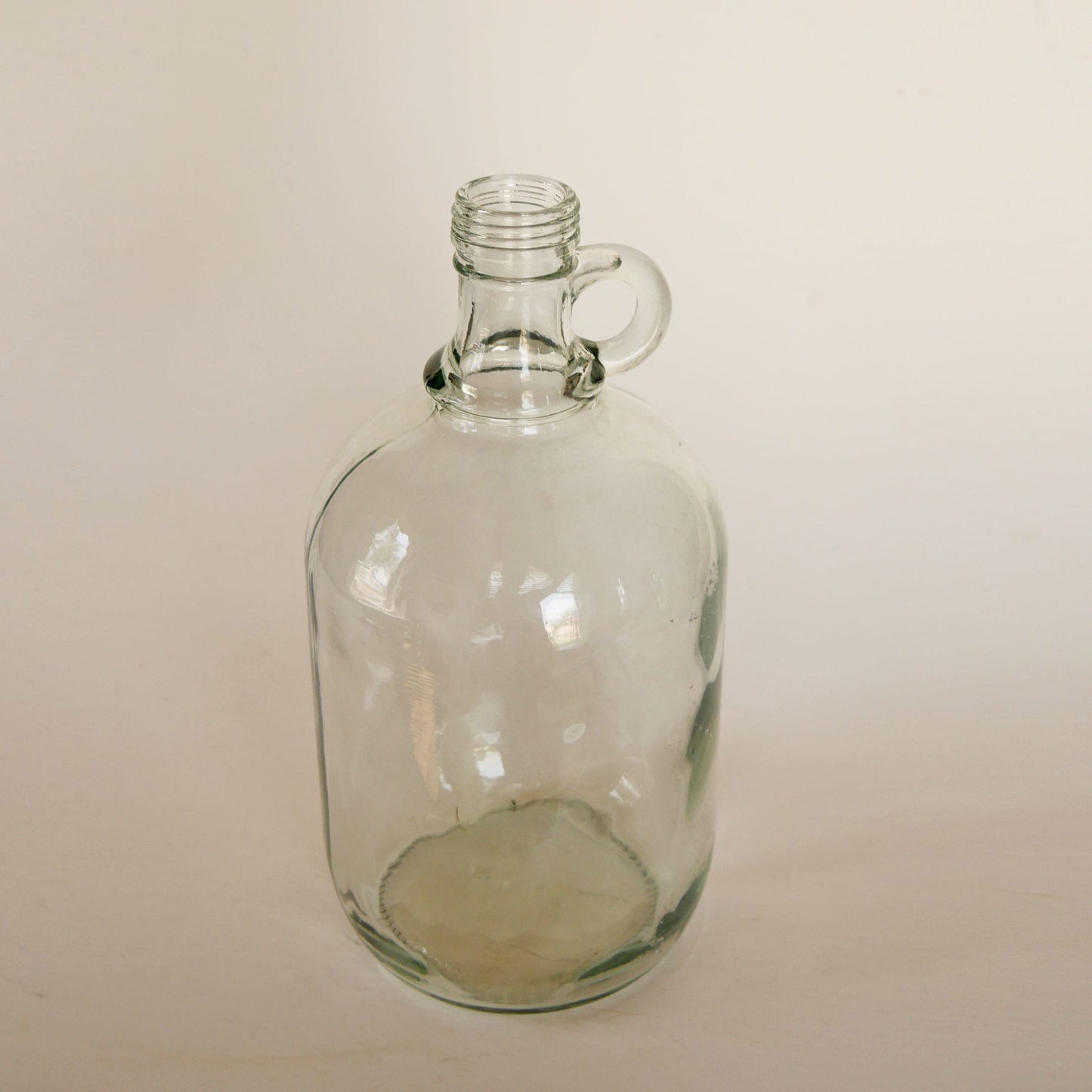 Clear Glass Jug with Handle, Nautical Clear Glass Vase, Vintage Glass Vase, Vintage Glass Jug Vase, Vintage Clear GLass Farmhouse Vase