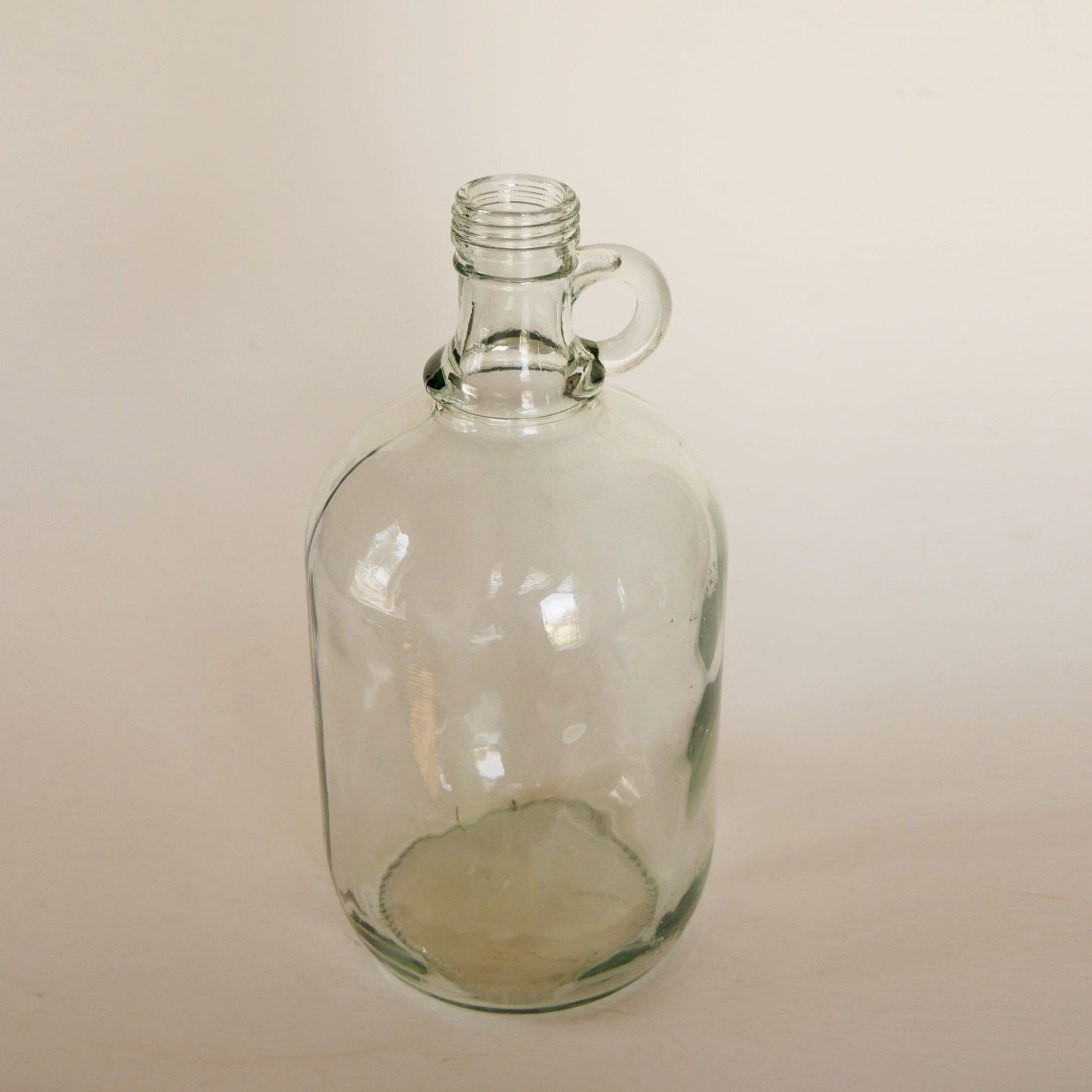Clear Glass Jug with Handle, Nautical Clear Glass Vase, Vintage Glass Vase, Vintage Glass Jug Vase, Vintage Clear GLass Farmhouse Vase