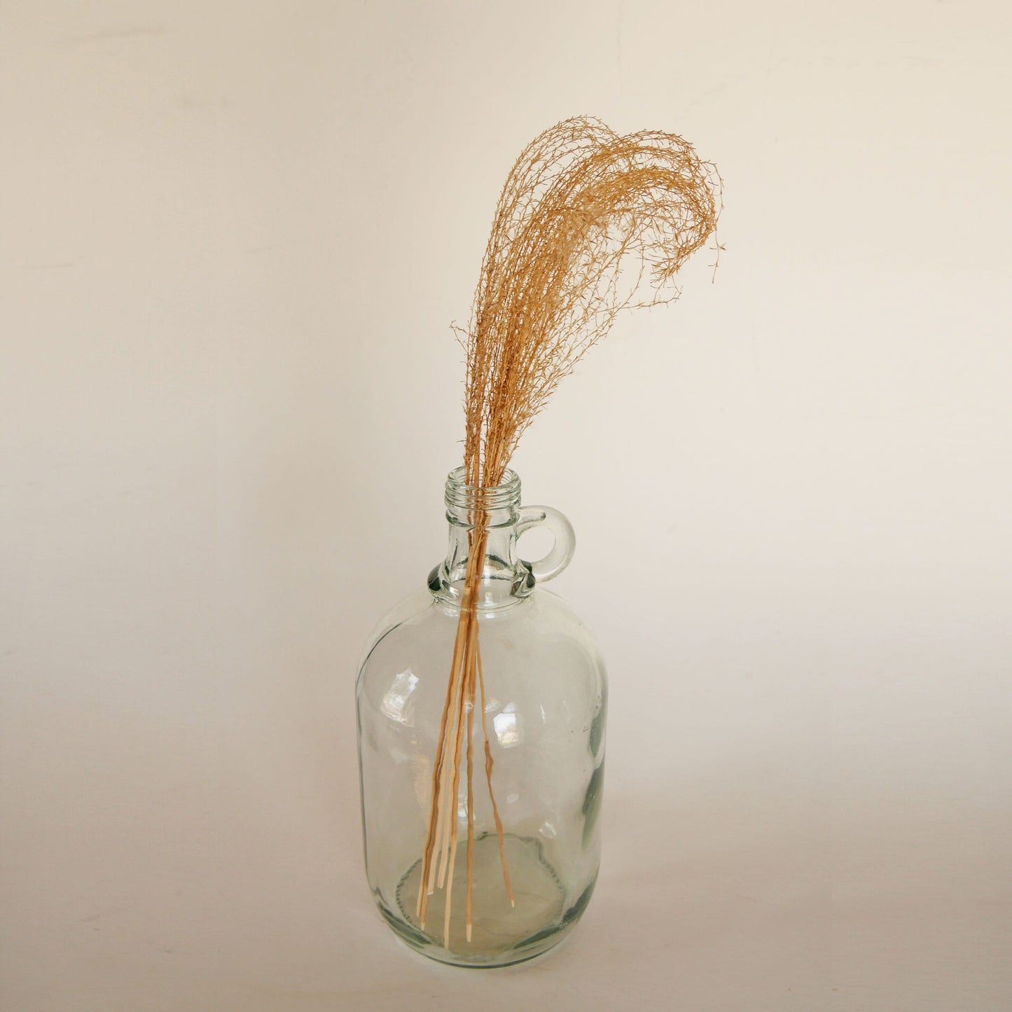 Clear Glass Jug with Handle, Nautical Clear Glass Vase, Vintage Glass Vase, Vintage Glass Jug Vase, Vintage Clear GLass Farmhouse Vase