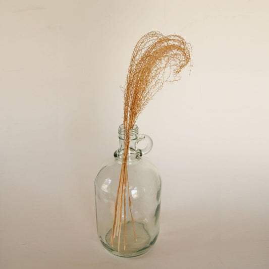 Clear Glass Jug with Handle, Nautical Clear Glass Vase, Vintage Glass Vase, Vintage Glass Jug Vase, Vintage Clear GLass Farmhouse Vase