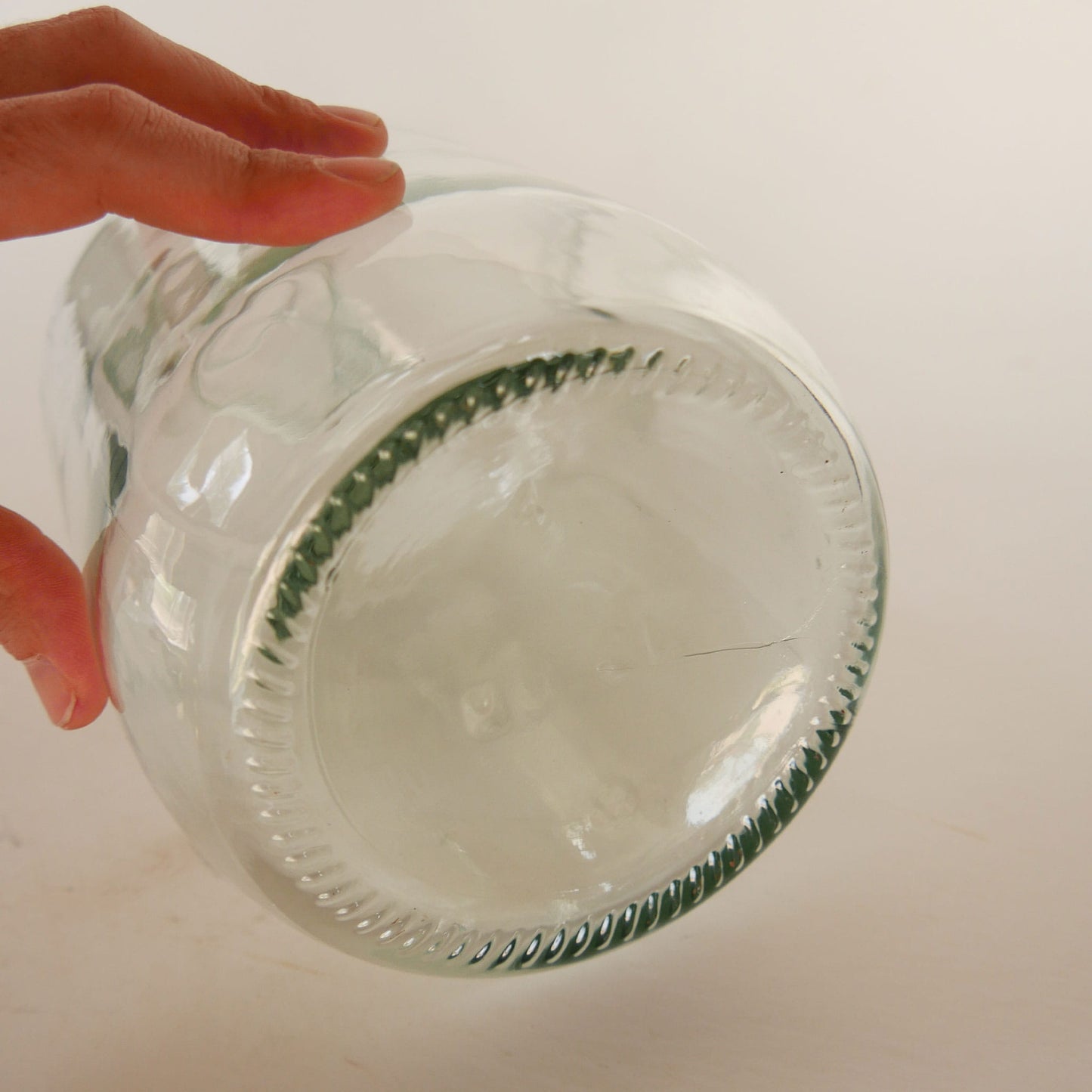 Clear Glass Jug with Handle, Nautical Clear Glass Vase, Vintage Glass Vase, Vintage Glass Jug Vase, Vintage Clear GLass Farmhouse Vase