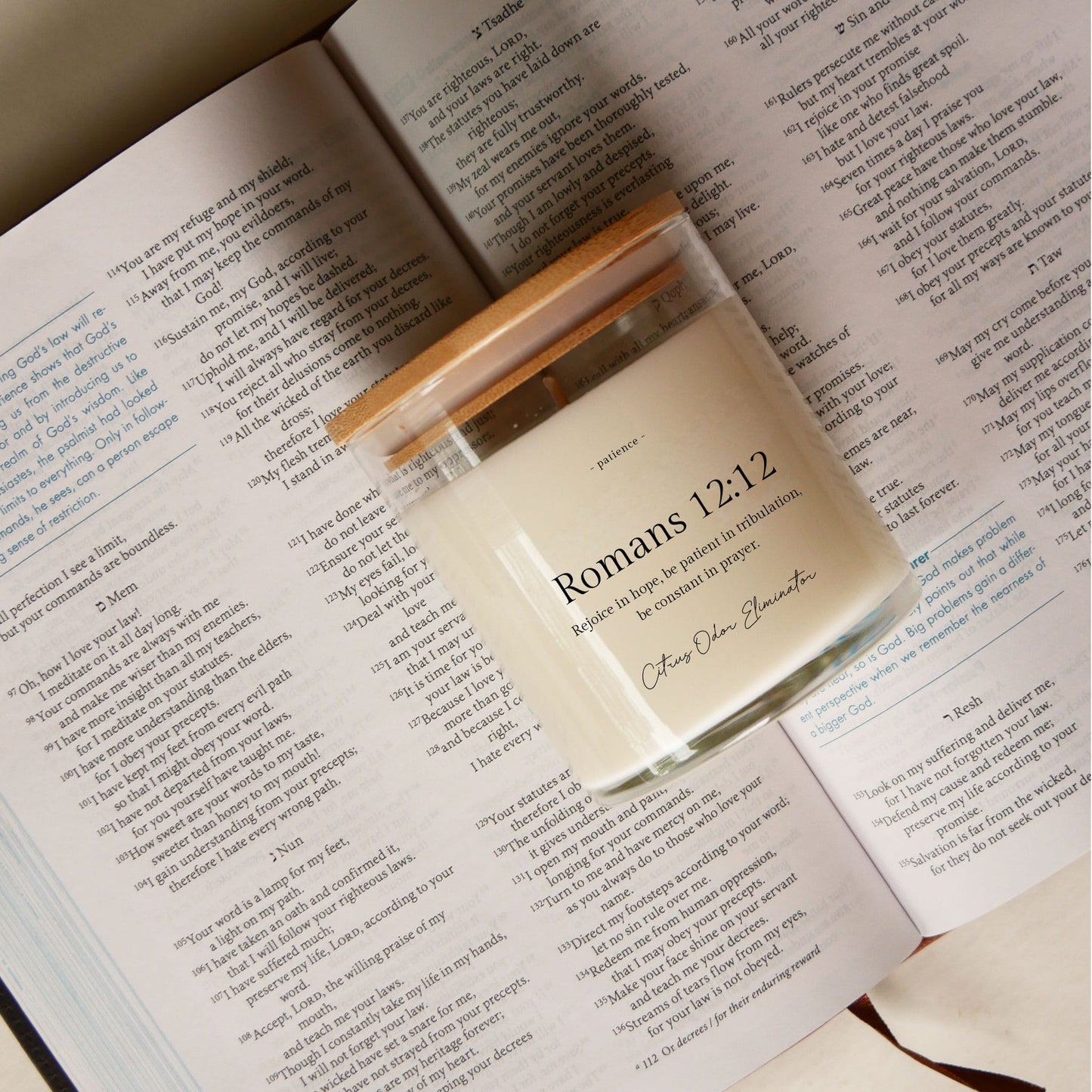 Bible Verse Candle, Patience