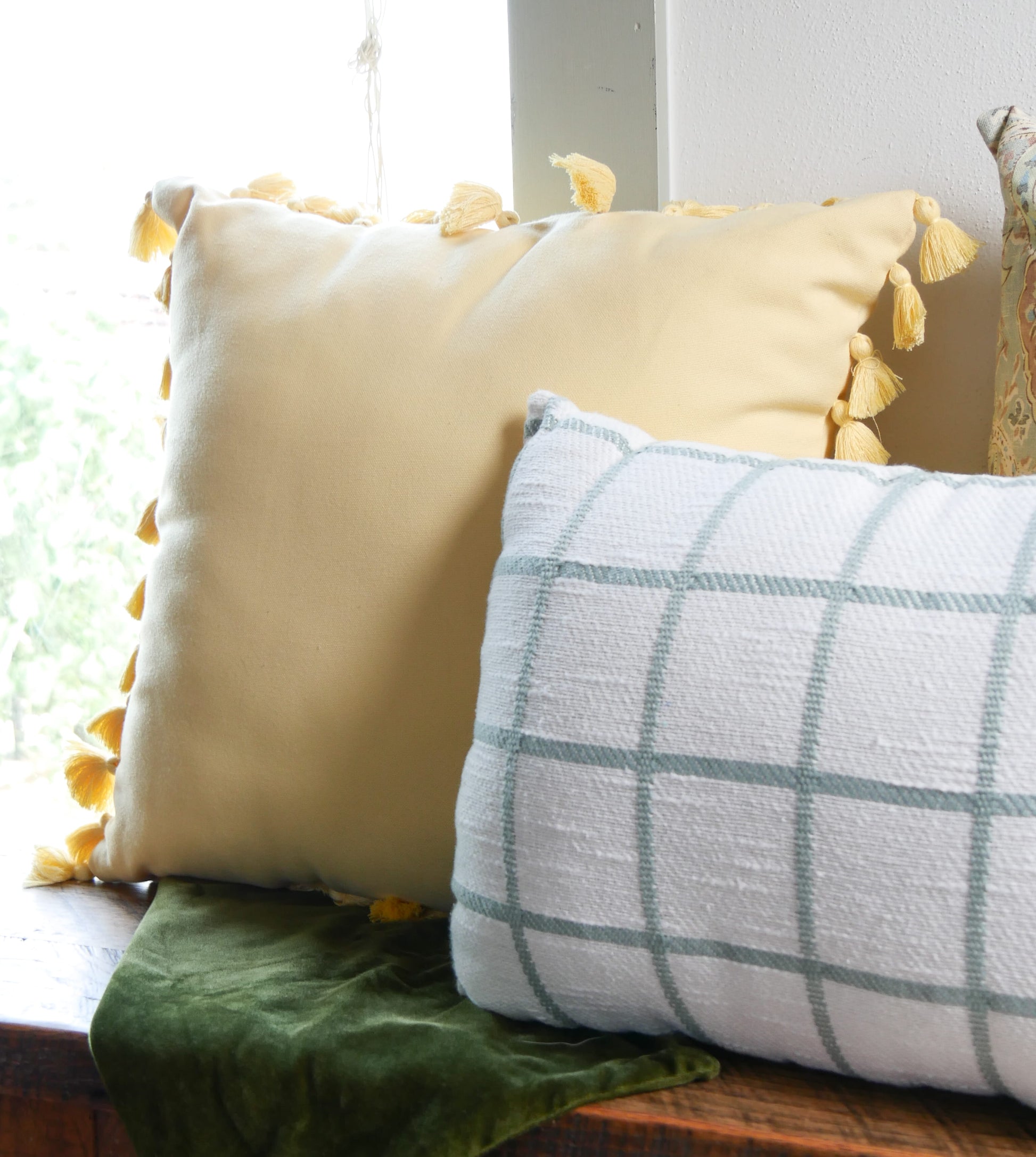 Rectangle Teal Stripe Accent Pillow, Cottagecore Throw Pillow, Farmhouse Throw Pillow, Nautical Throw Pillow, Coastal Throw Pillow