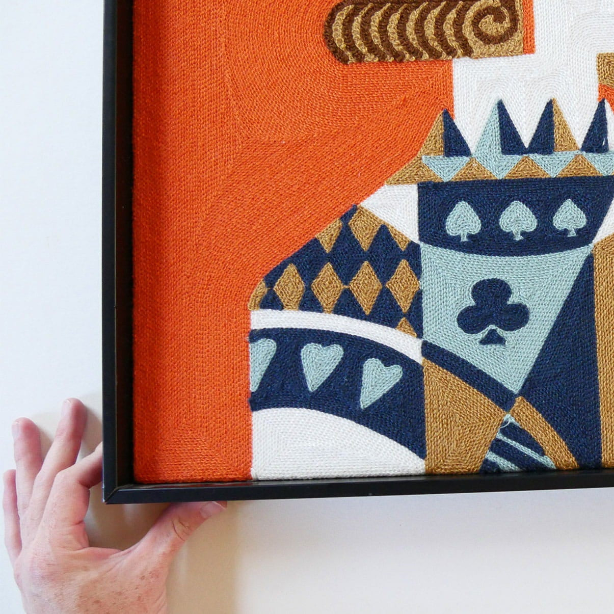 Framed Textured King of Spades Wall Decor, Geometric King of Spades Artwork, King of Spades Artwork, Geometric King and Queen