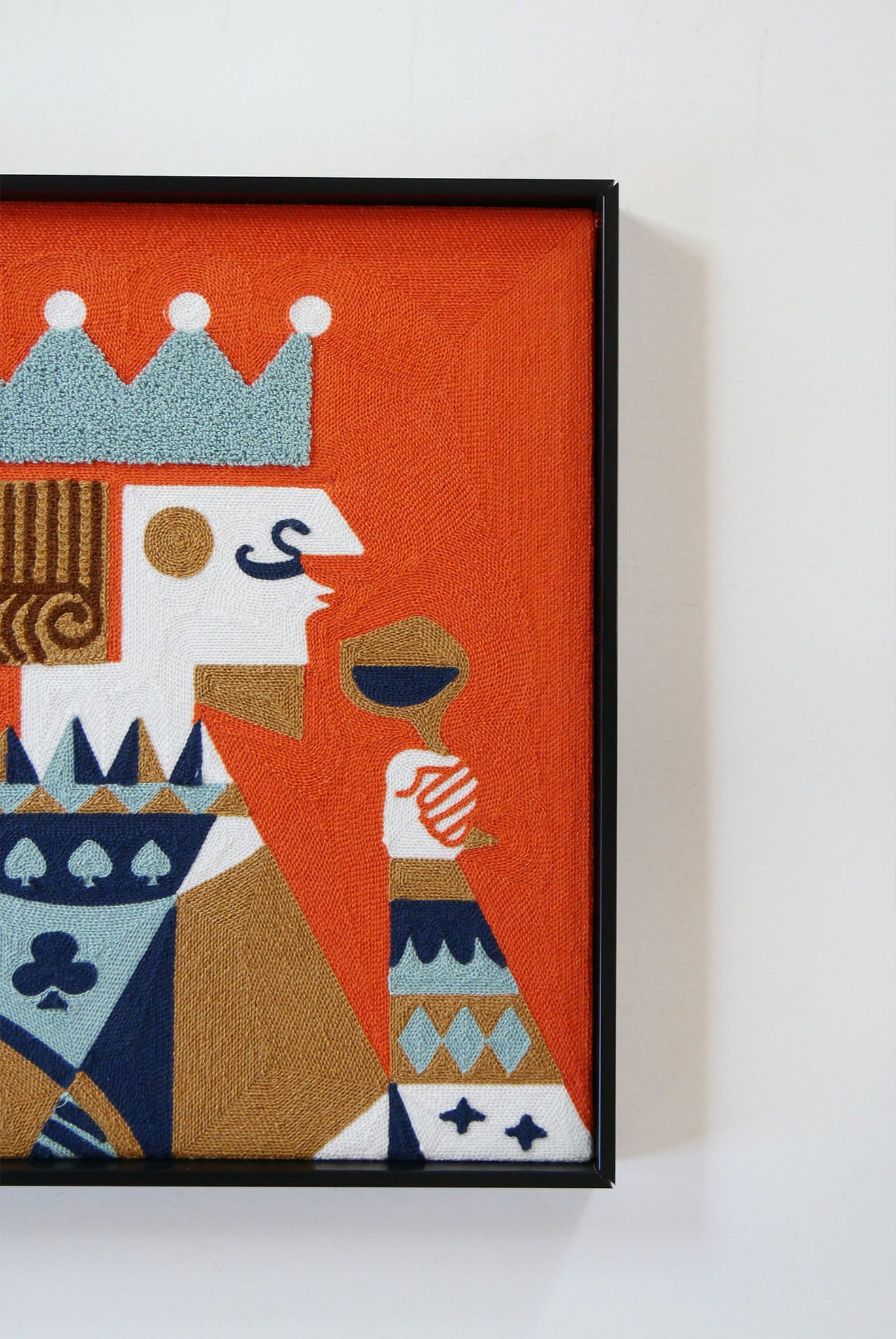 Framed Textured King of Spades Wall Decor, Geometric King of Spades Artwork, King of Spades Artwork, Geometric King and Queen