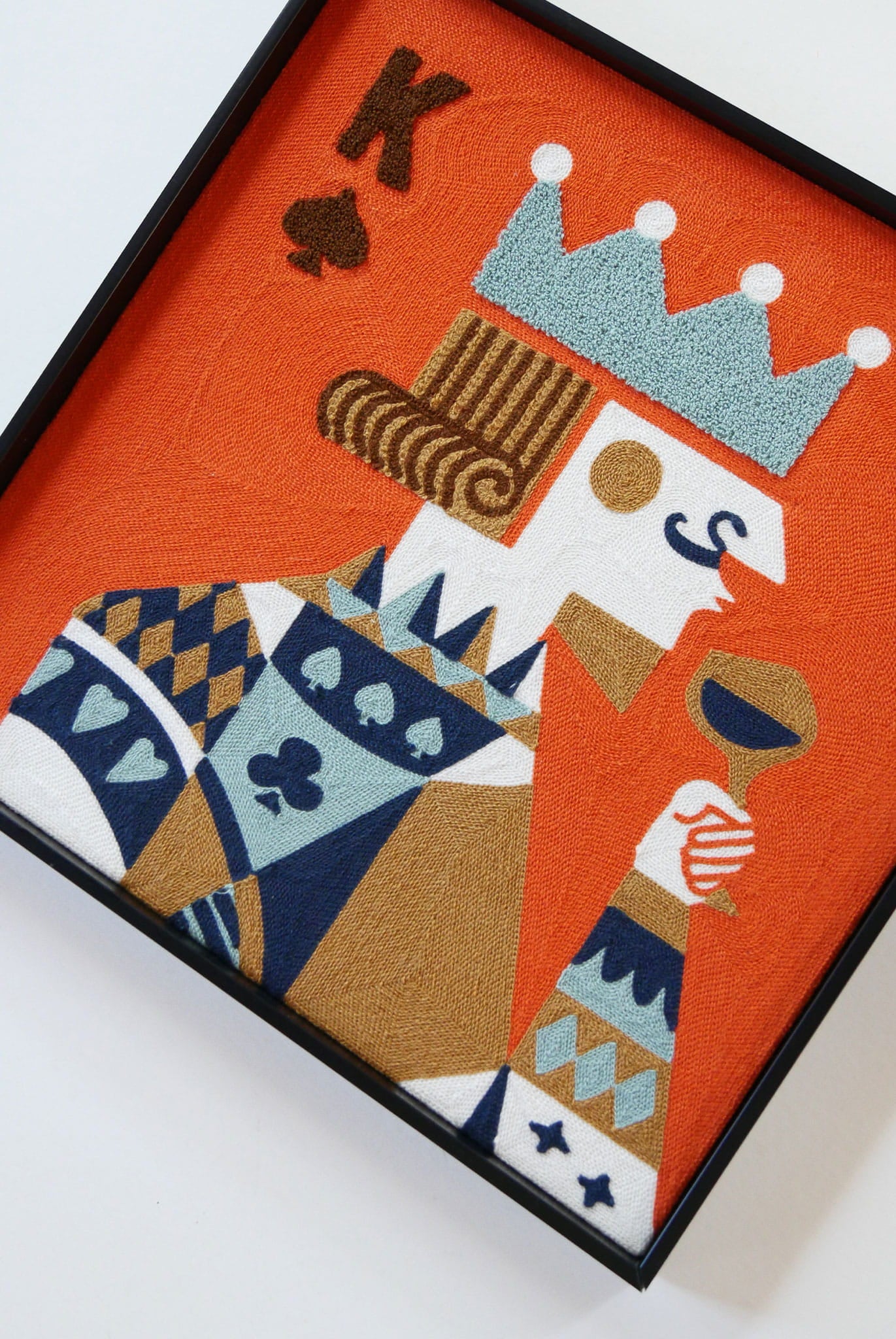 Framed Textured King of Spades Wall Decor, Geometric King of Spades Artwork, King of Spades Artwork, Geometric King and Queen