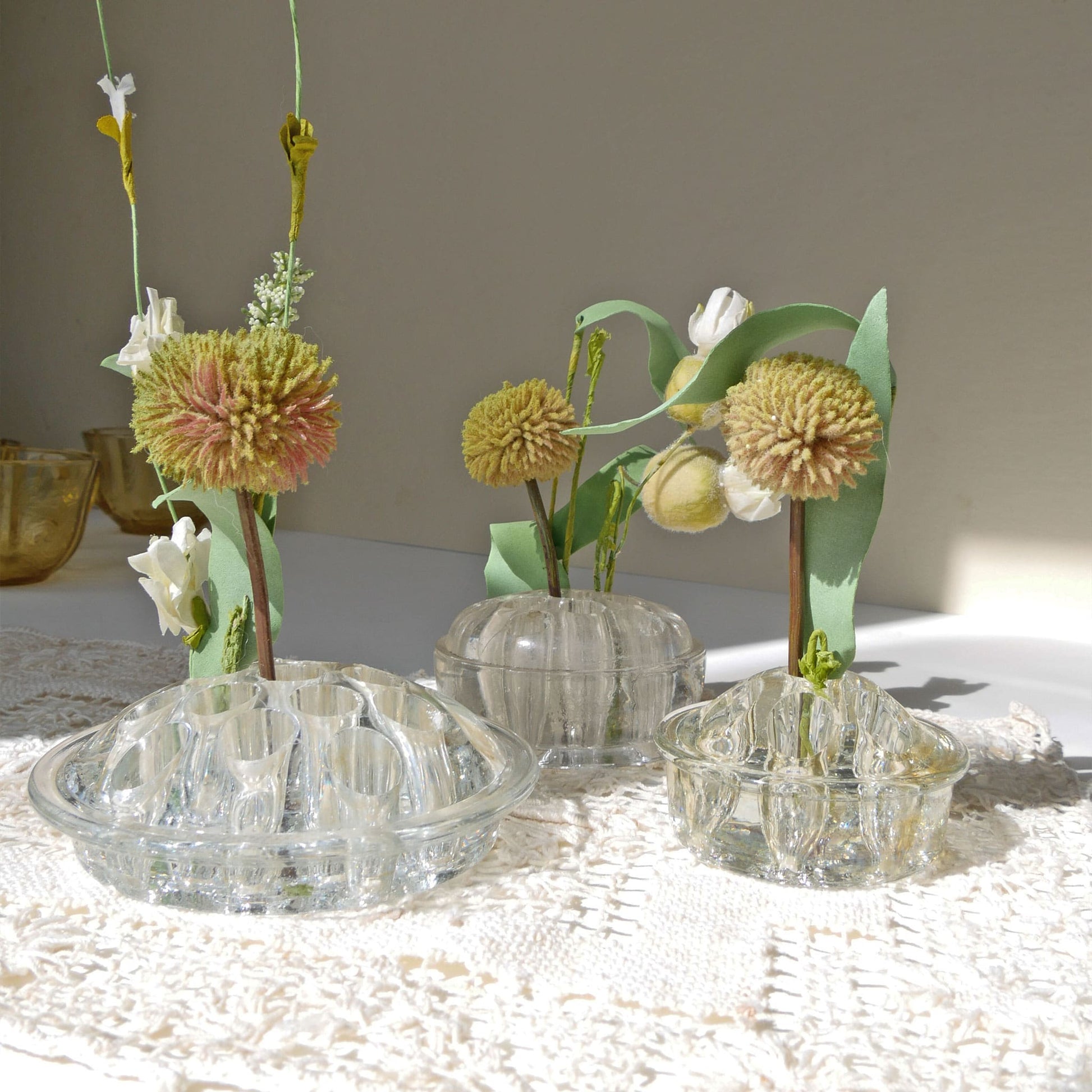 Vintage Glass Flower Frogs (3ct.), Vintage Flower Frogs