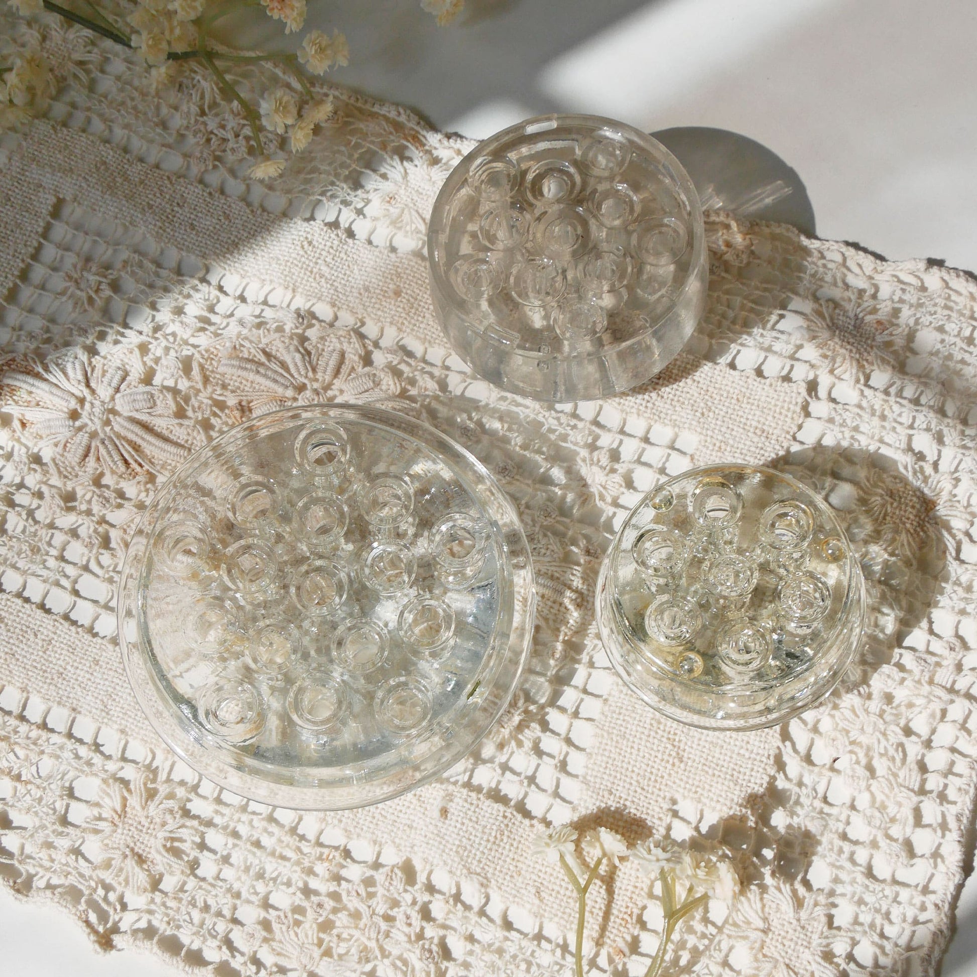 Vintage Glass Flower Frogs (3ct.), Vintage Flower Frogs