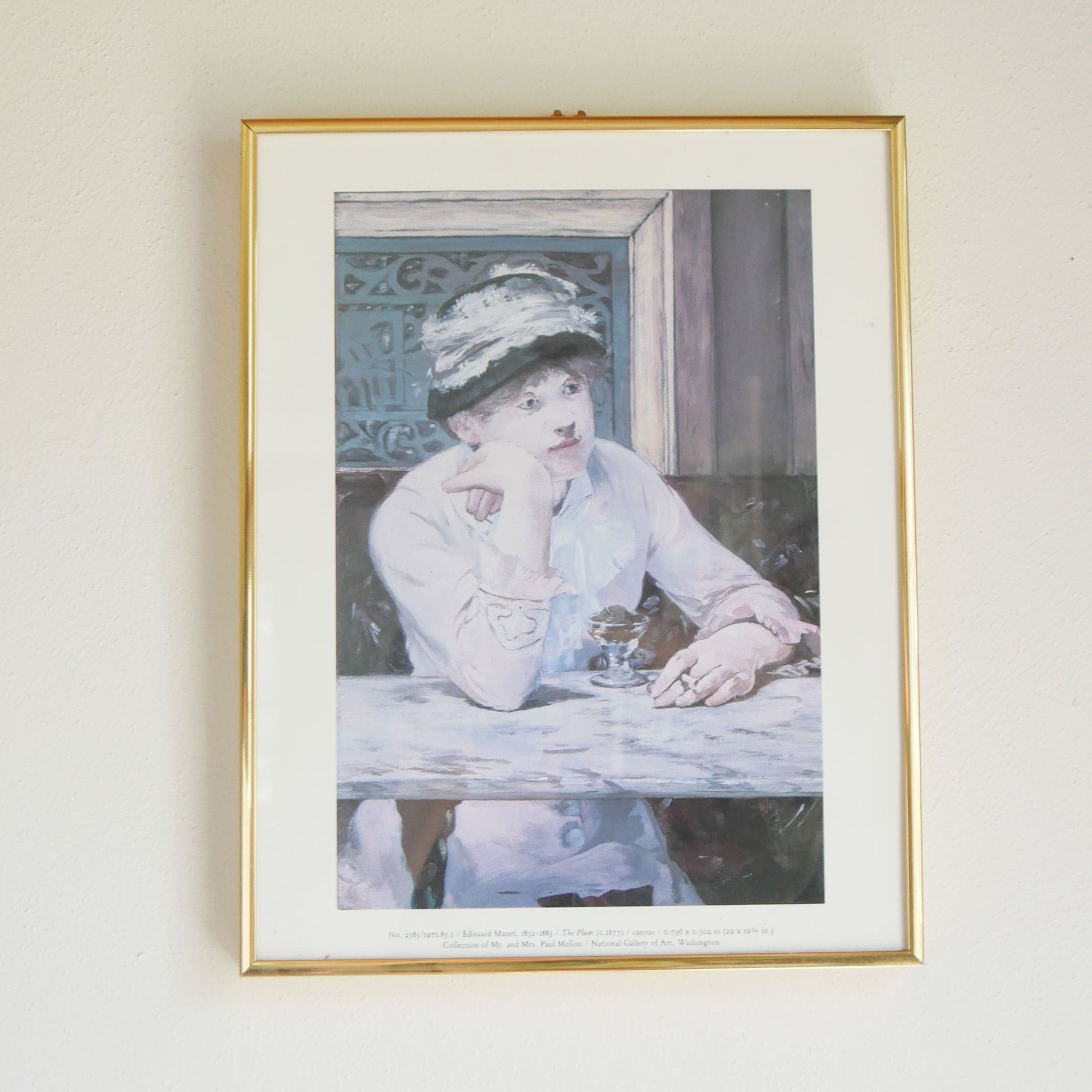 Vintage Gold Framed 'Plum Brandy' by Edouard Manet Reproduction Print Framed Vintage French Art