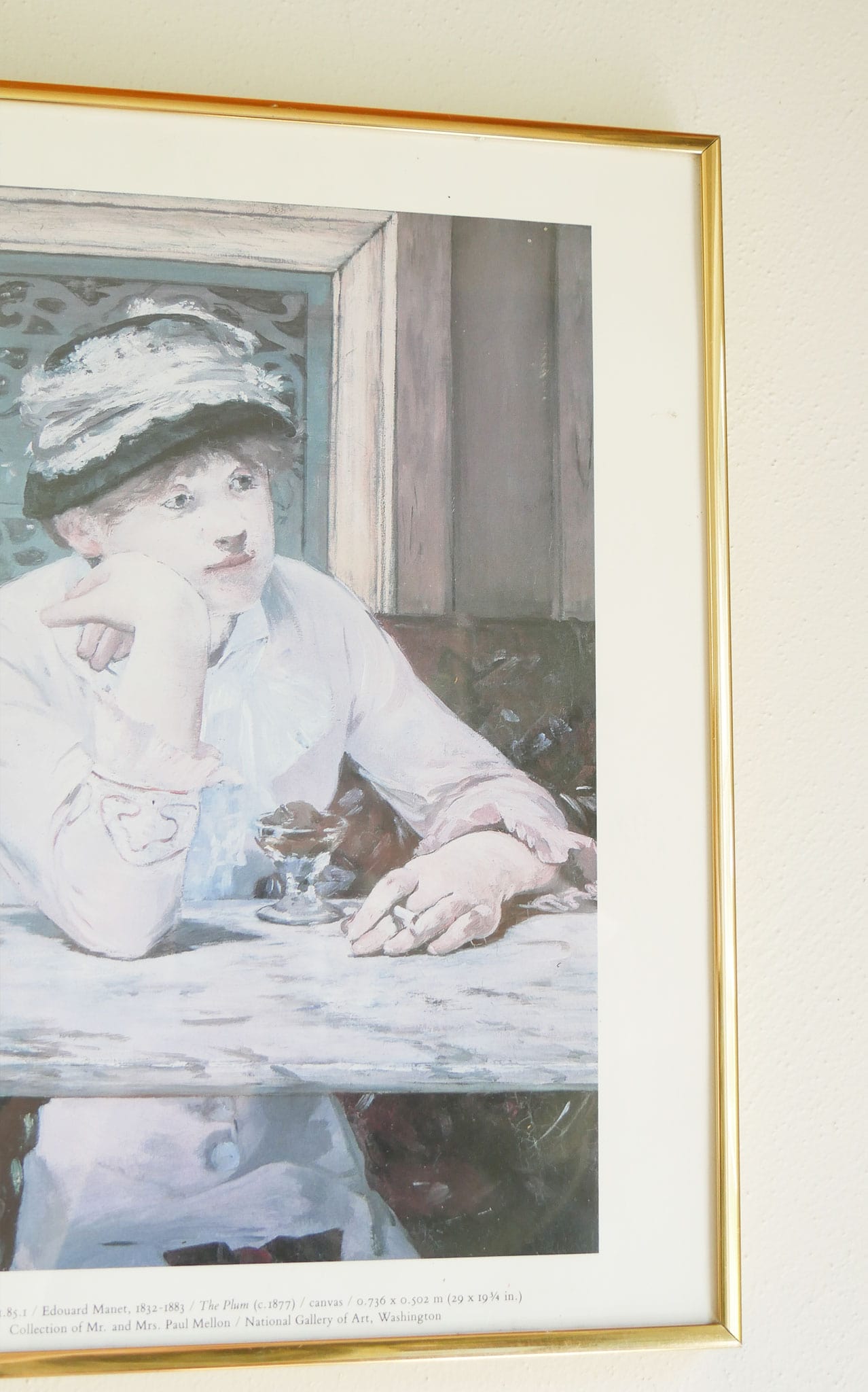 Vintage Gold Framed 'Plum Brandy' by Edouard Manet Reproduction Print