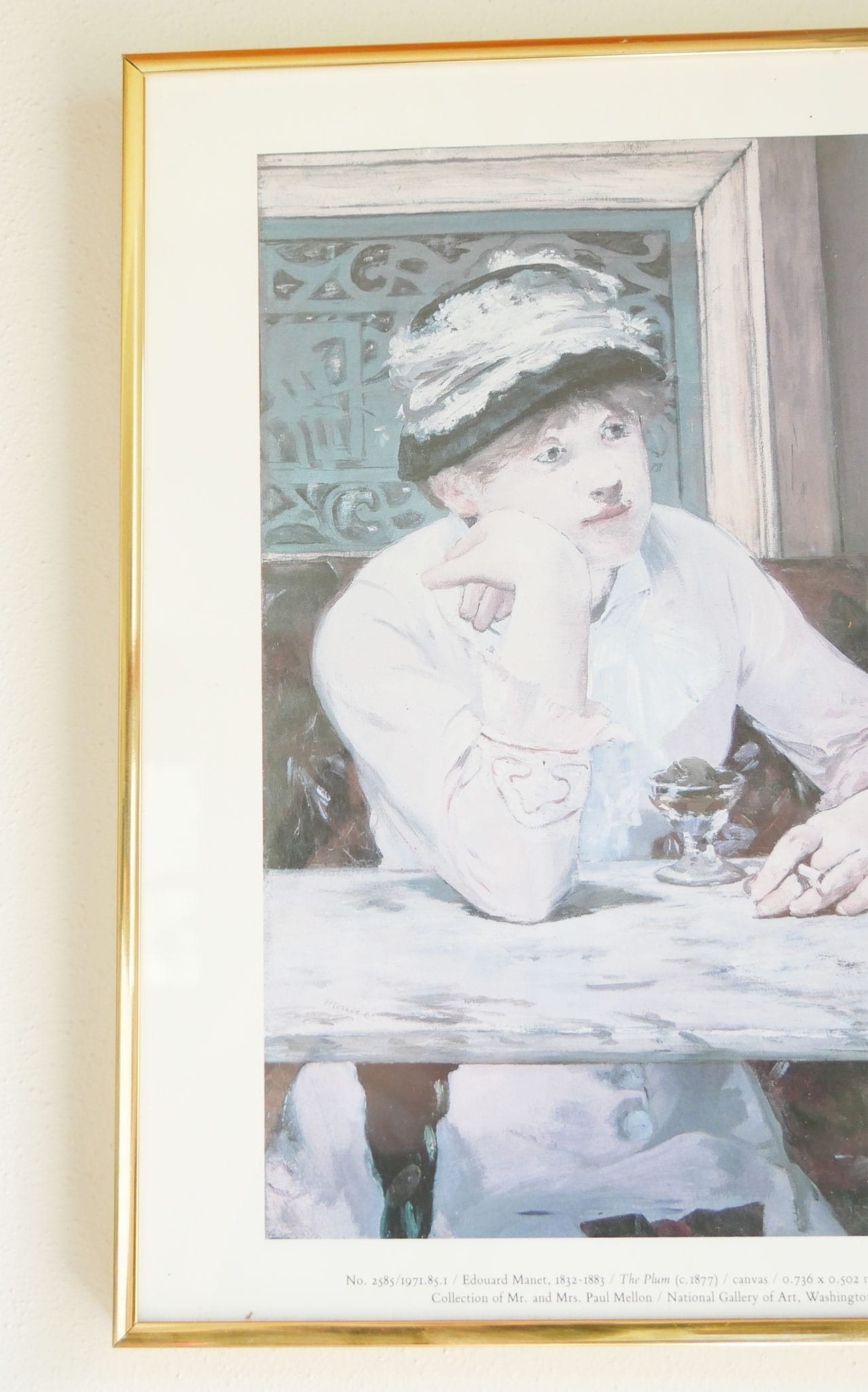 Vintage Gold Framed 'Plum Brandy' by Edouard Manet Reproduction Print