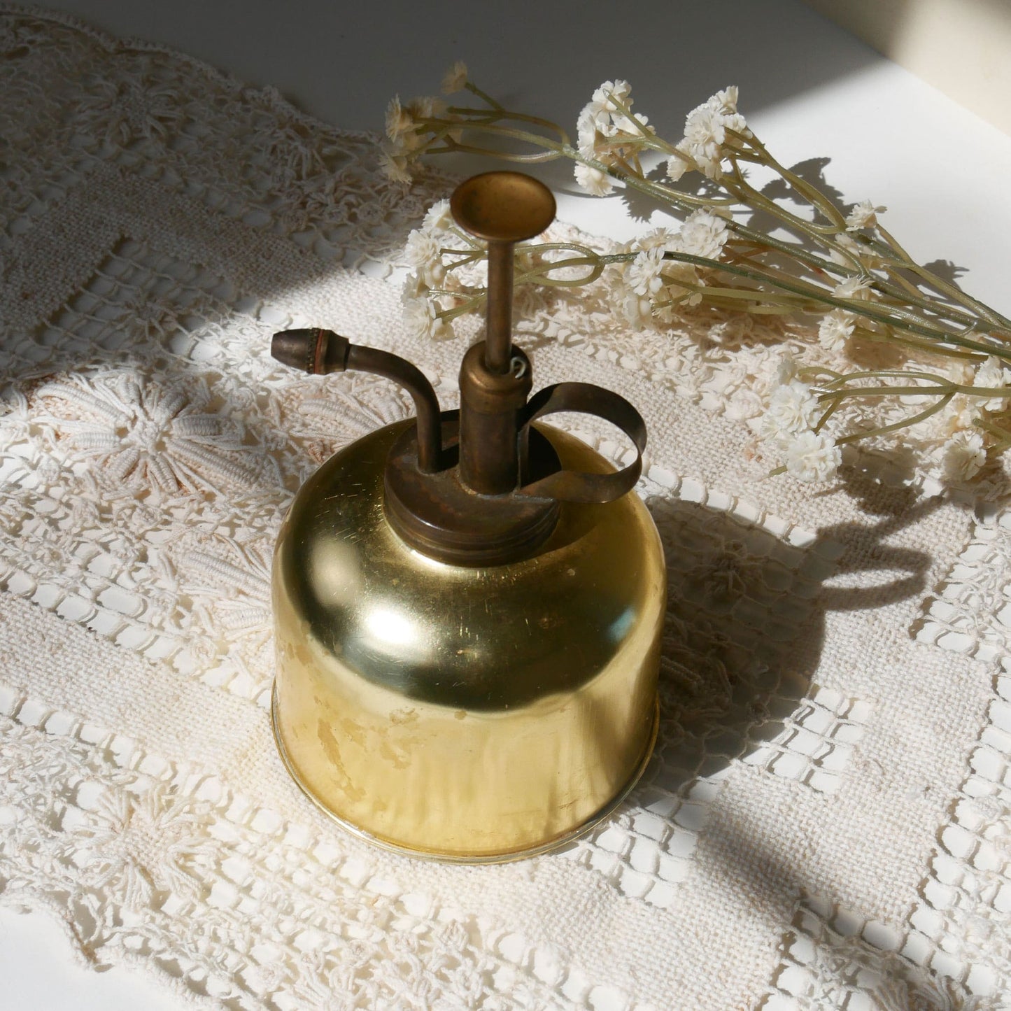 Vintage Gold Painted Metal Plant Mister, Vintage Plant Mister