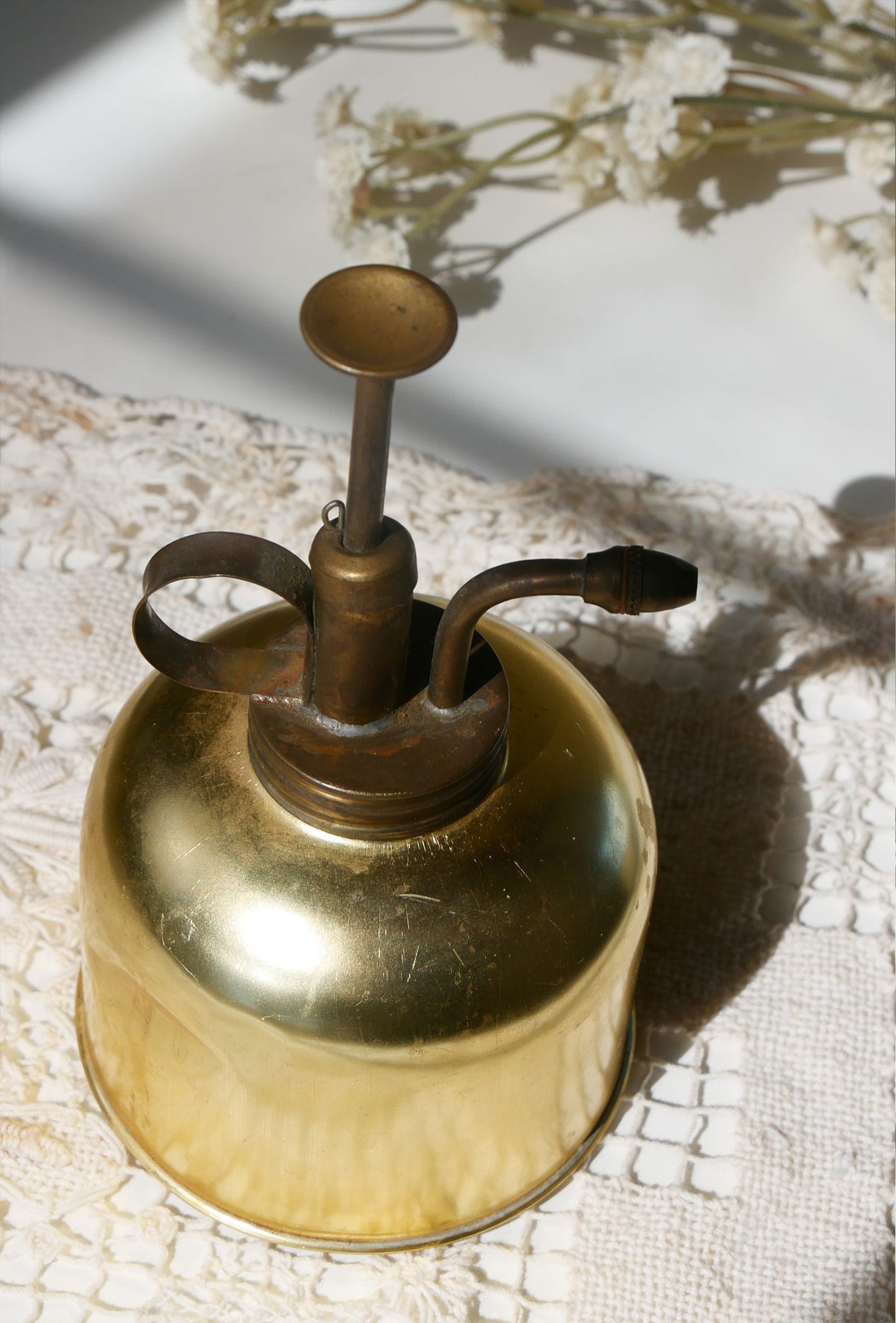 Vintage Gold Painted Metal Plant Mister, Vintage Plant Mister