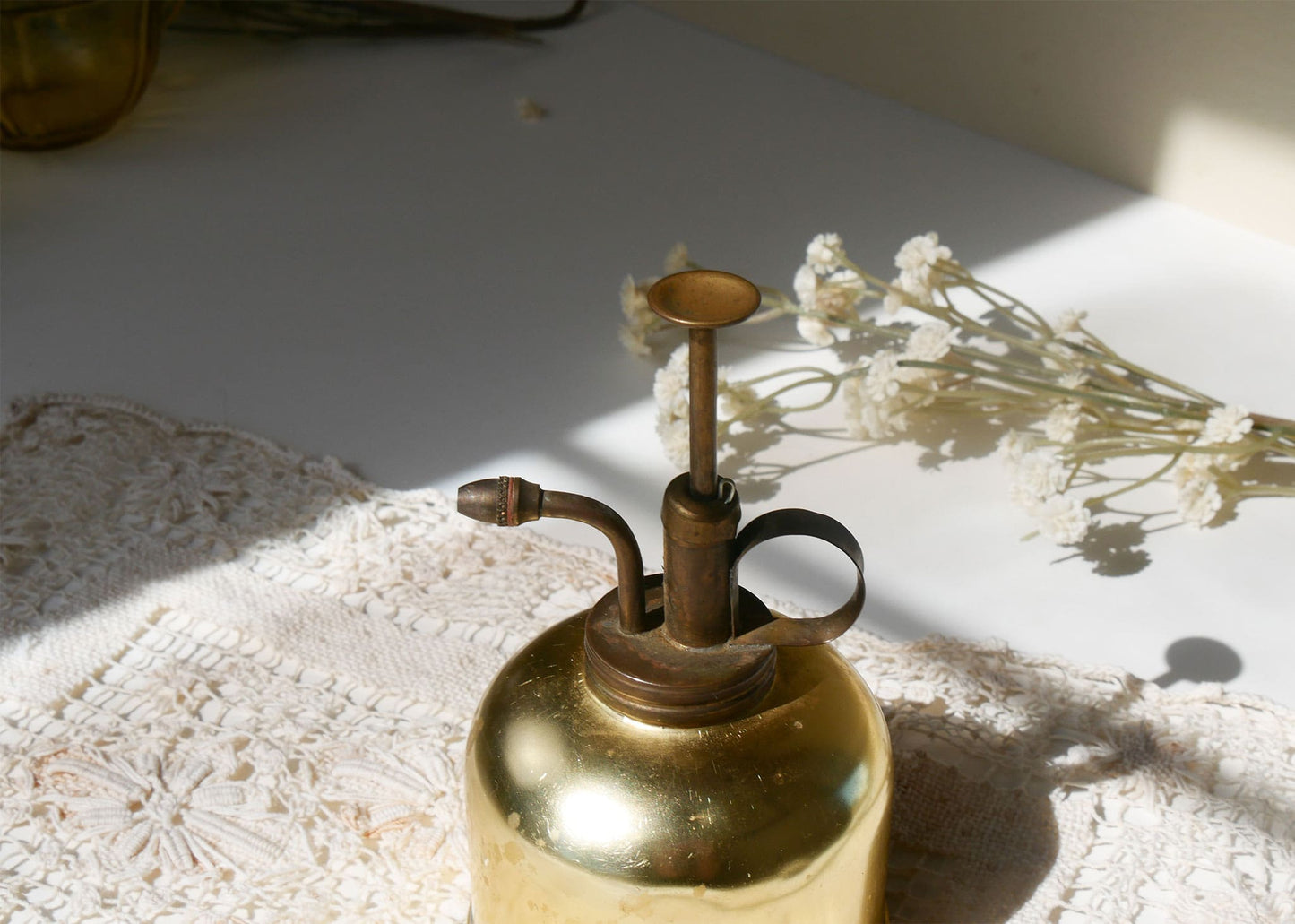 Vintage Gold Painted Metal Plant Mister, Vintage Plant Mister