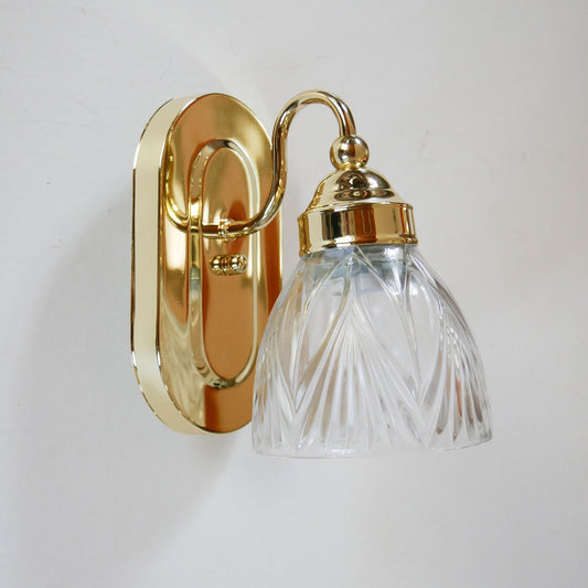 Vintage Gold Wall Sconce with Cut Glass Shade, Vintage Wall Sconce, Vintage Gold Wall Light, Cottagecore Wall Light, Gold Vintage Wall Light