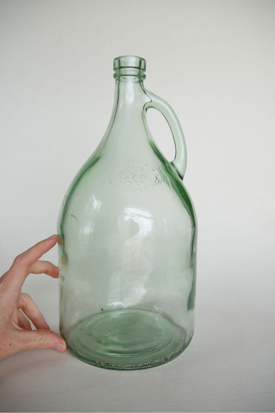Green Glass Demijohn Vase, Vintage Vintage Vase, Vintage Green Glass Vase, Vintage Round Glass Vase, Nautical Green Glass Vase, Farmhouse Green Glass vase, COttagecore Green Glass Vase