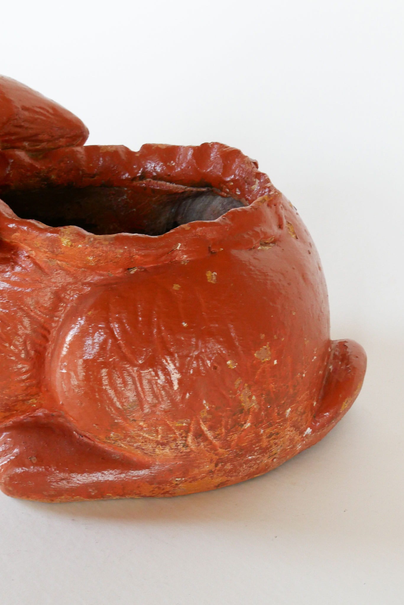 orange bunny planter, handmade rabbit planter, vintage bunny flower pot, ceramic bunny planter, Easter bunny planter, rabbit succulent planter, spring bunny decor, farmhouse bunny planter, rustic rabbit planter, bunny planter with drainage hole